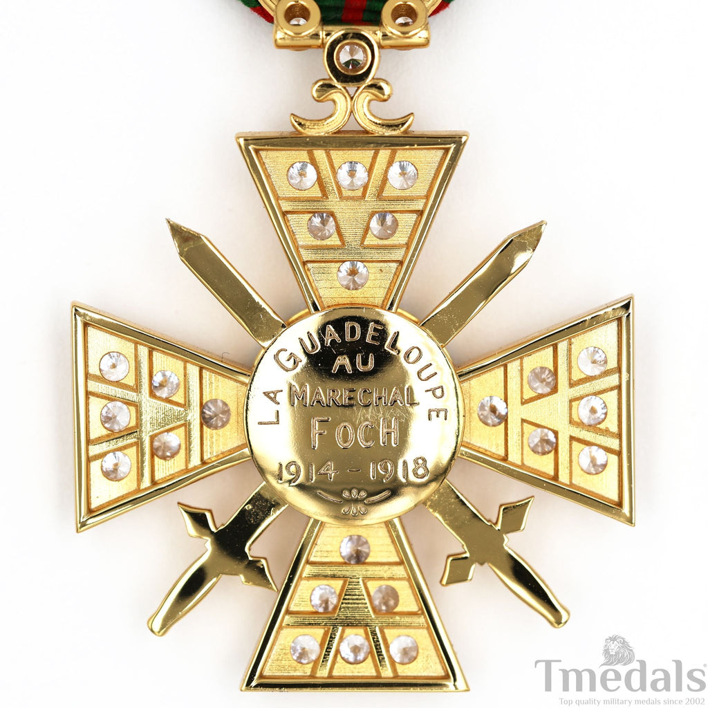 France Croix de Guerre 1914 – 1918 with Diamonds – Marshal Foch – 925 Silver detail view 5