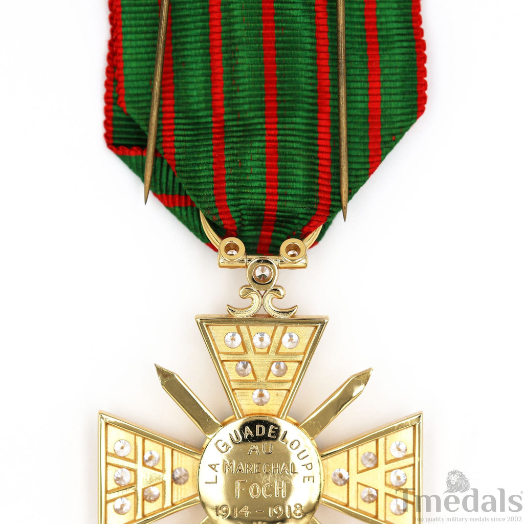 France Croix de Guerre 1914 – 1918 with Diamonds – Marshal Foch – 925 Silver detail view 11