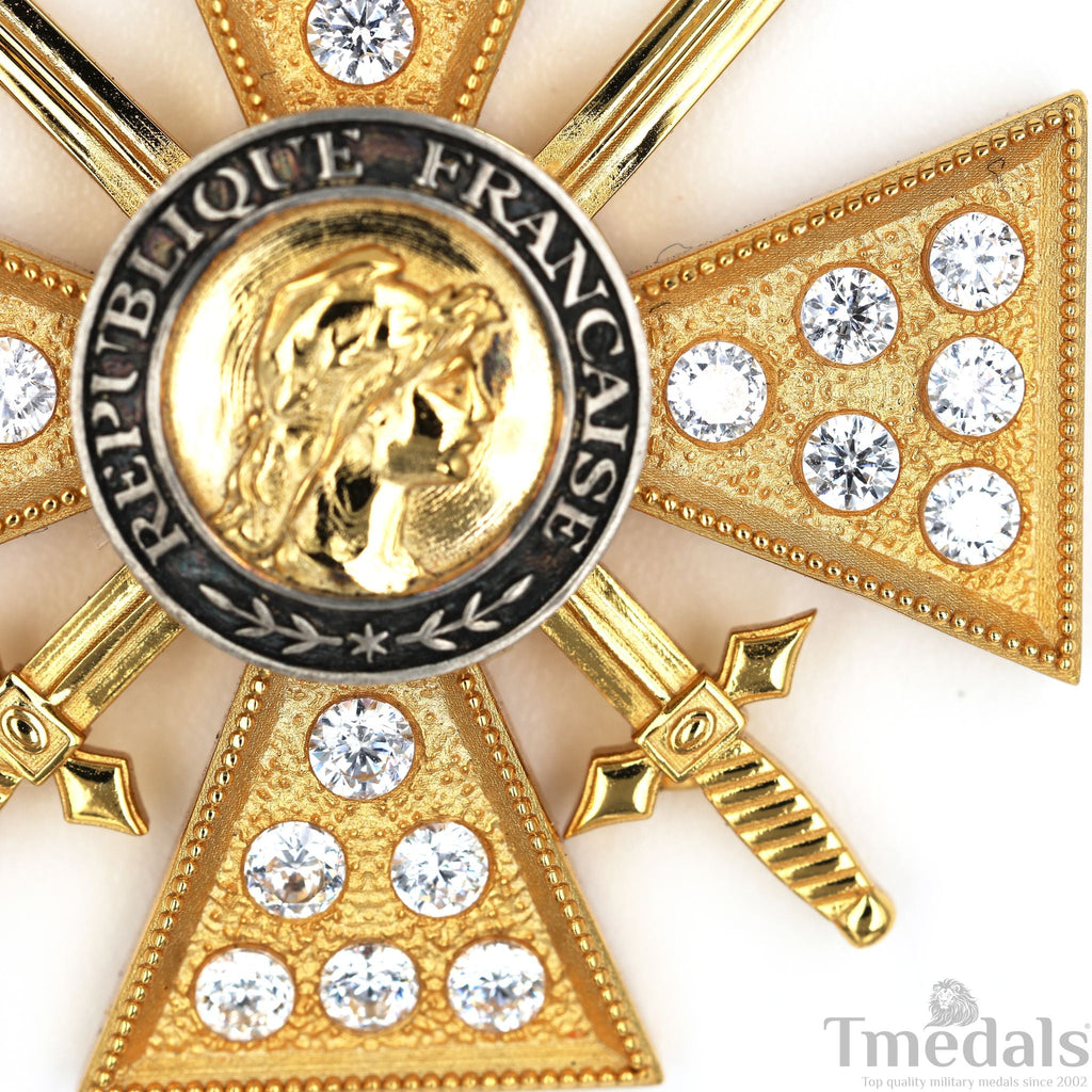 France Croix de Guerre 1914 – 1918 with Diamonds – Marshal Foch – 925 Silver detail view 13