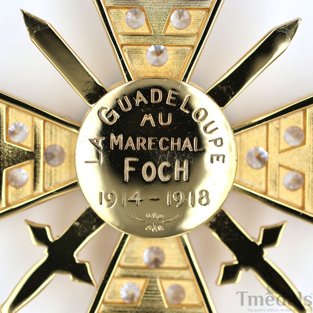 France Croix de Guerre 1914 – 1918 with Diamonds – Marshal Foch – 925 Silver detail view 3