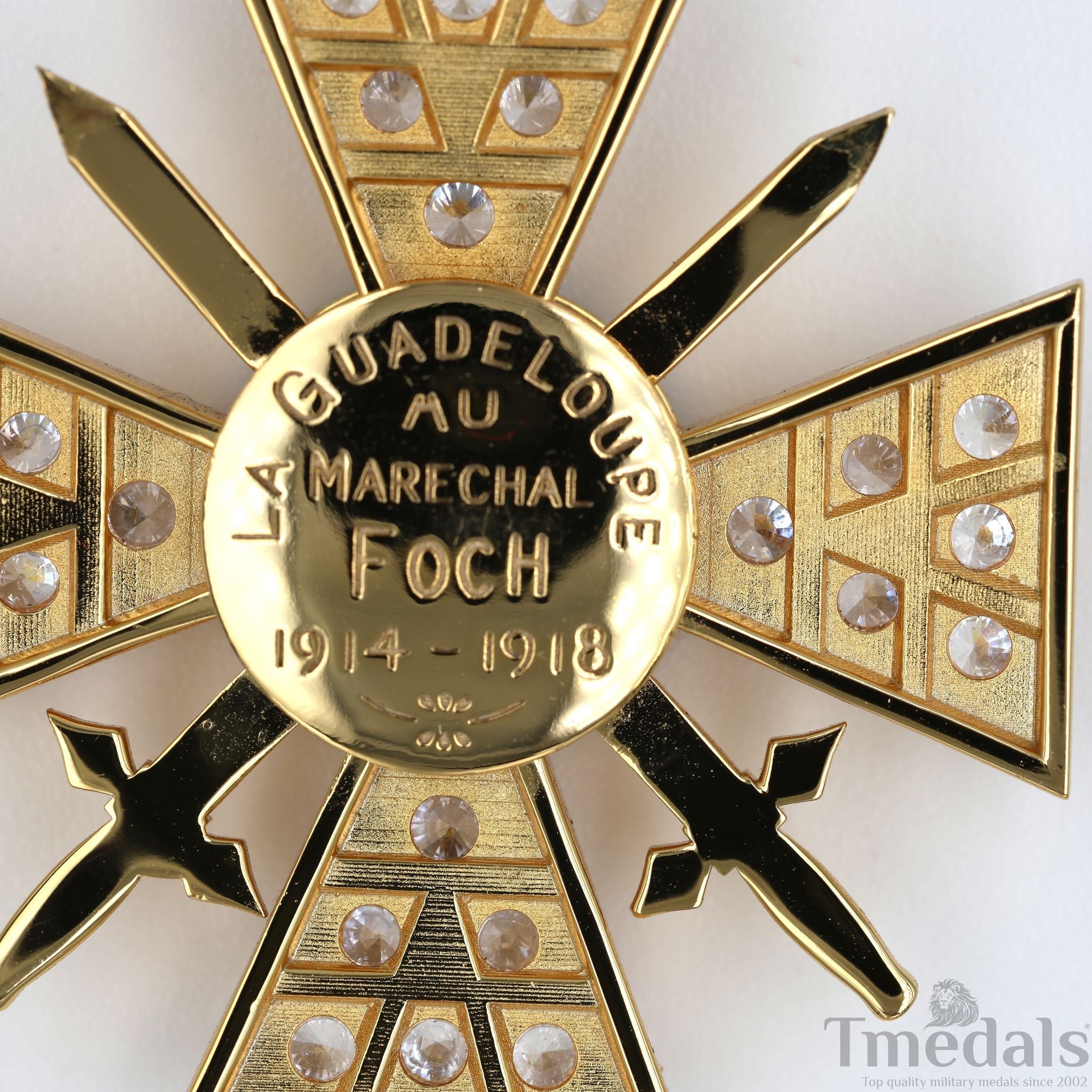 France Croix de Guerre 1914 – 1918 with Diamonds – Marshal Foch – 925 Silver detail view 18