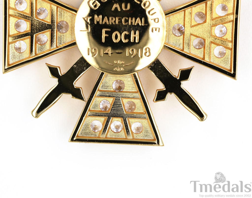 France Croix de Guerre 1914 – 1918 with Diamonds – Marshal Foch – 925 Silver detail view 19