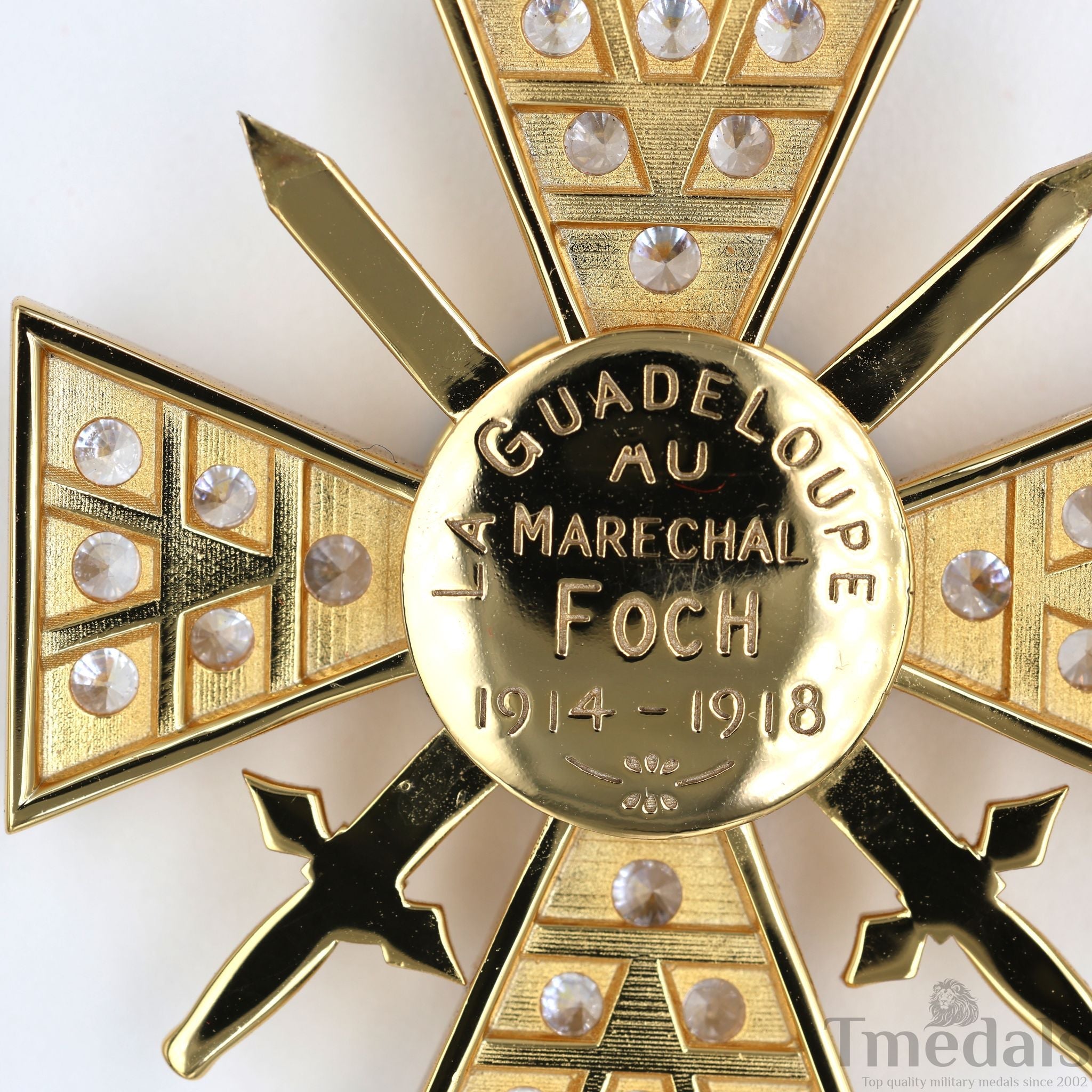 France Croix de Guerre 1914 – 1918 with Diamonds – Marshal Foch – 925 Silver detail view 20