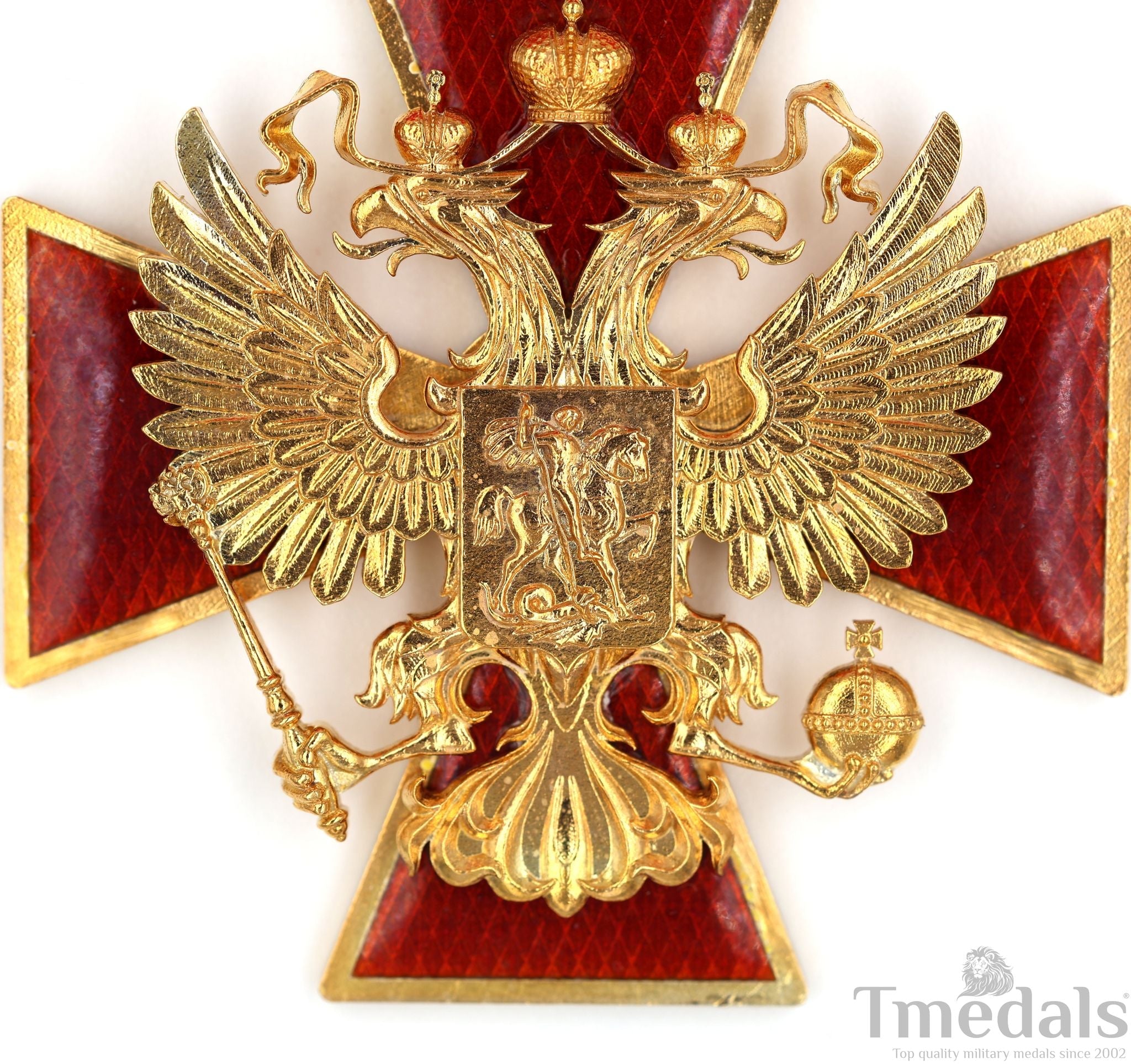 Russian Federation Order of Merit Medal – Double-Headed Eagle 925 Silver detail view 5