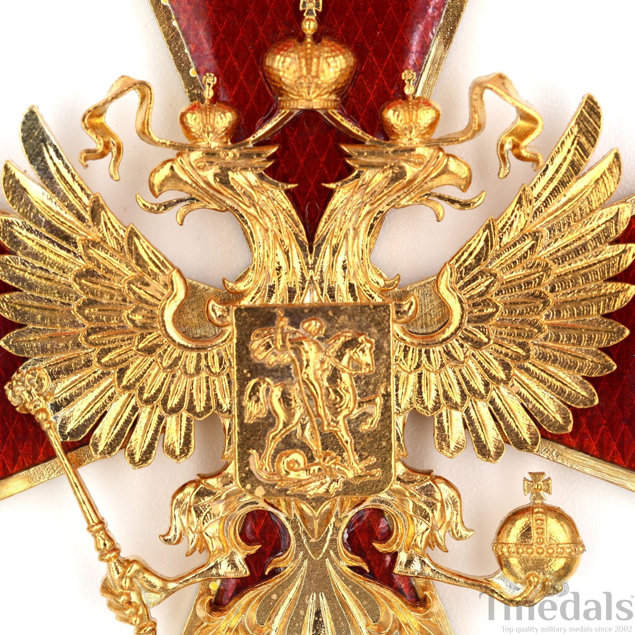 Russian Federation Order of Merit Medal – Double-Headed Eagle 925 Silver detail view 8