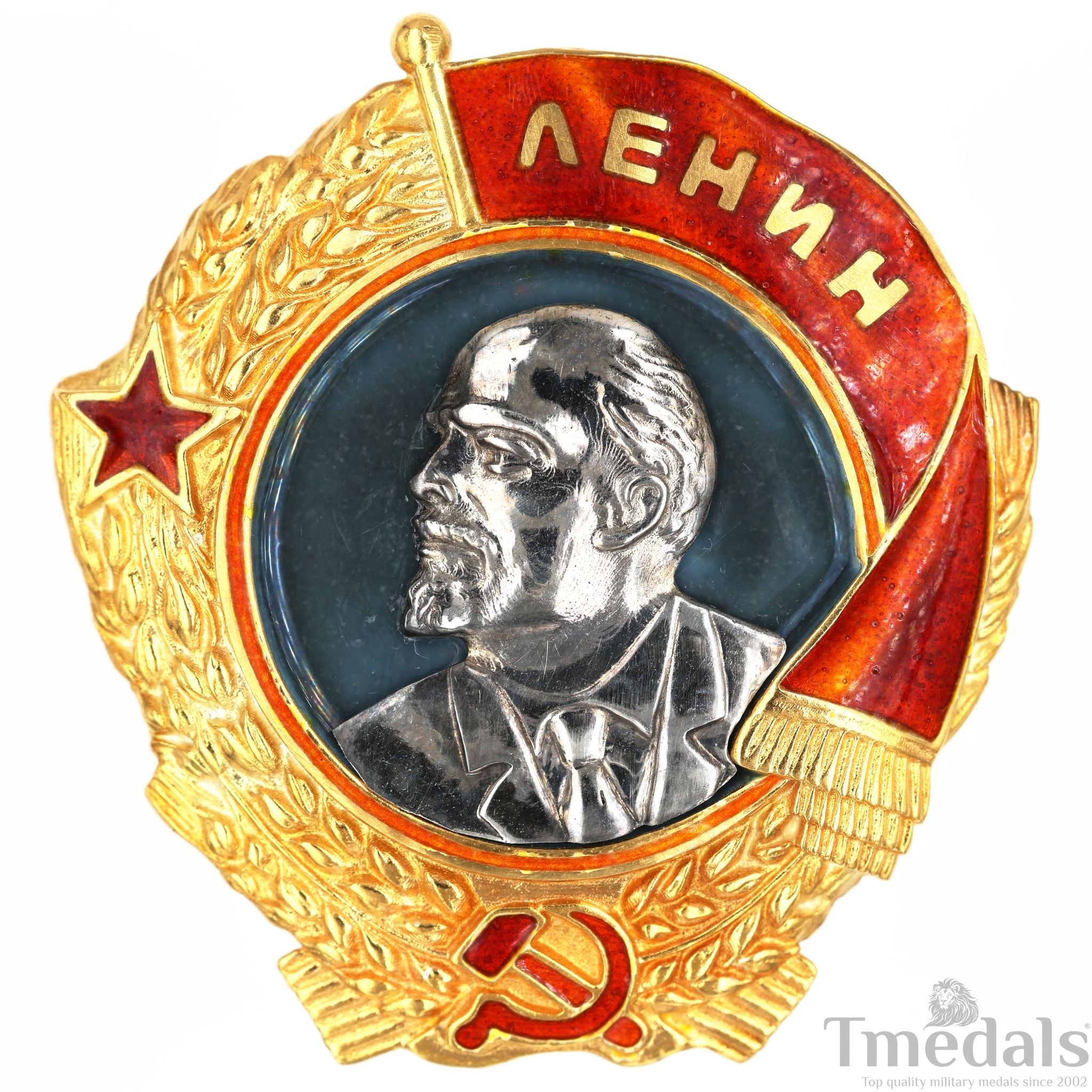 Order of Lenin Type 3 Medal – 925 Sterling Silver Gilt Gold Platinum Enamel reproduction
