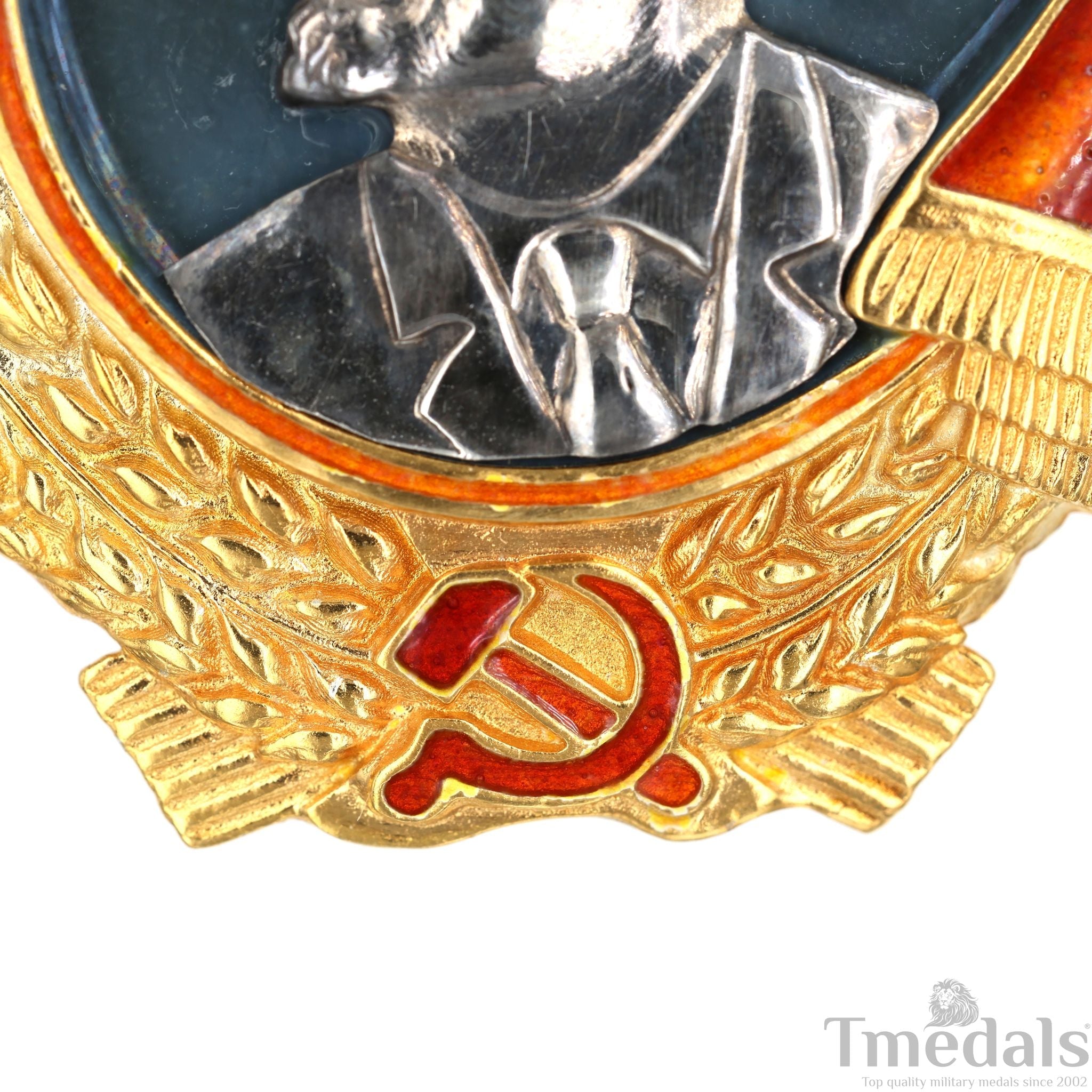 Order of Lenin Type 3 Medal – 925 Sterling Silver Gilt Gold Platinum Enamel detail view 9