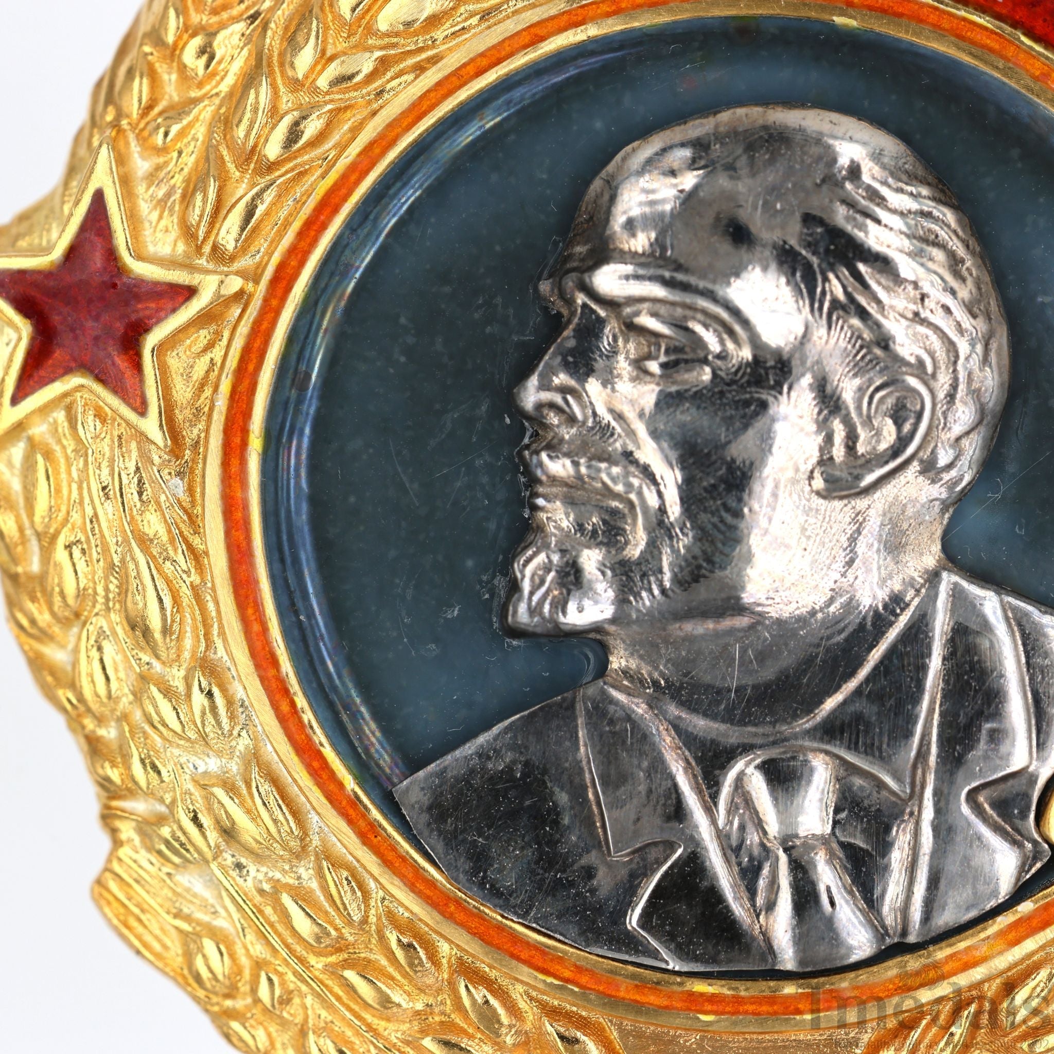 Order of Lenin Type 3 Medal – 925 Sterling Silver Gilt Gold Platinum Enamel detail view 10