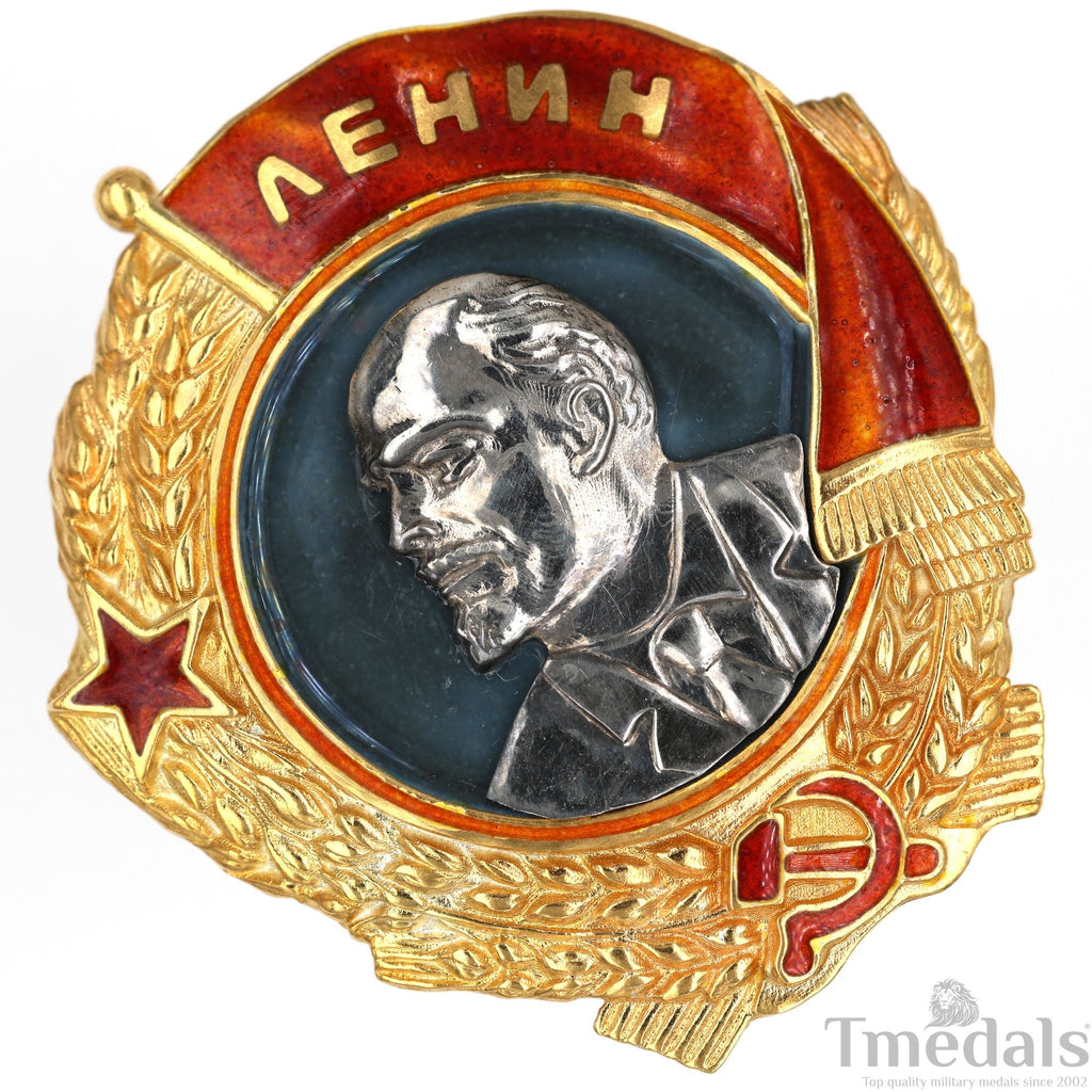 Order of Lenin Type 3 Medal – 925 Sterling Silver Gilt Gold Platinum Enamel detail view 7