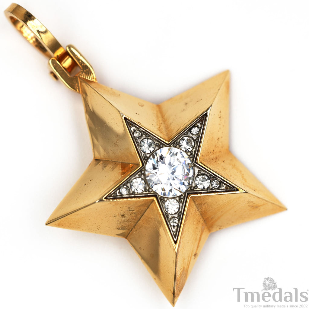 Soviet CCCP Small Marshal's Star – Gold-Plated with Cubic Zirconia detail view 7