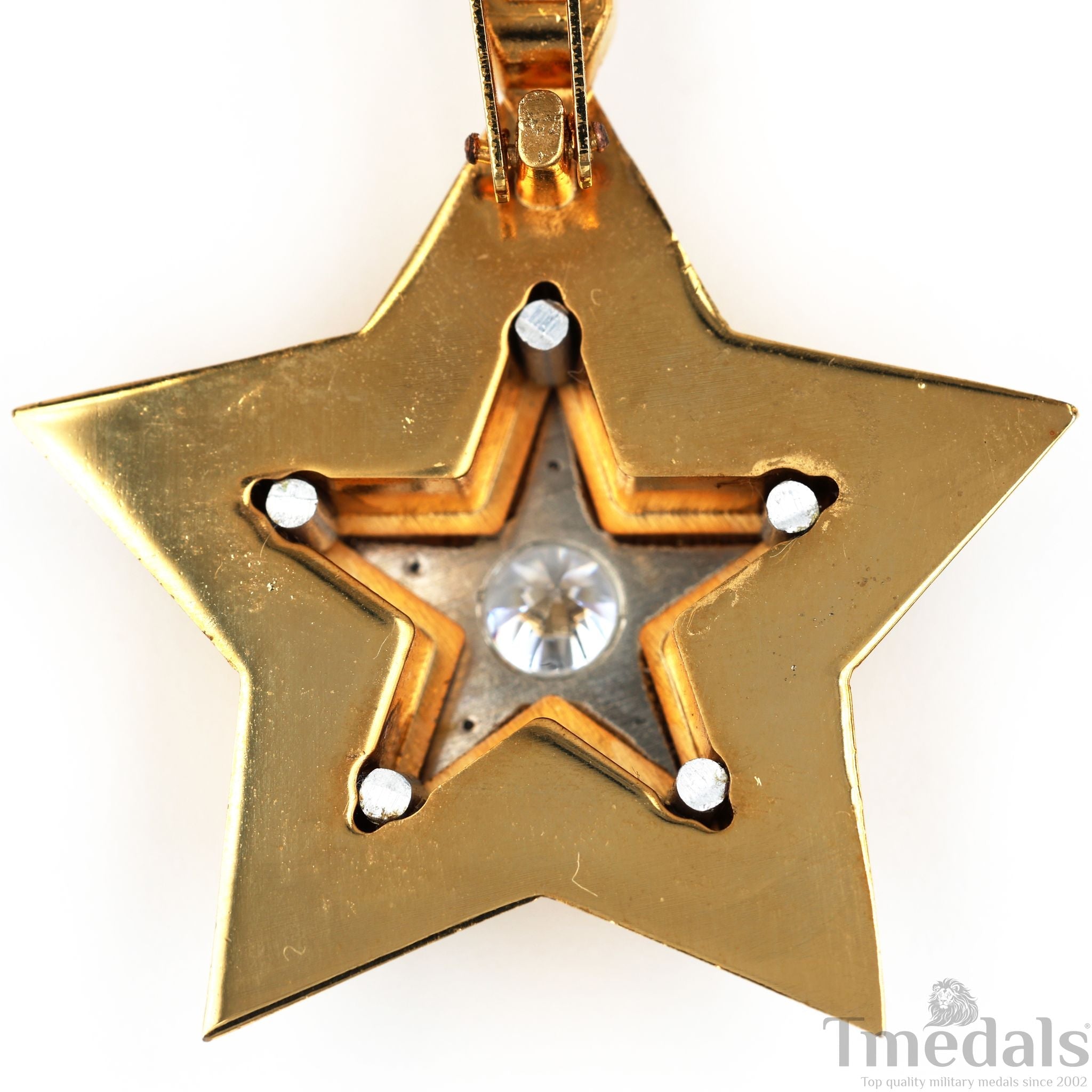 Soviet CCCP Small Marshal's Star – Gold-Plated with Cubic Zirconia detail view 4