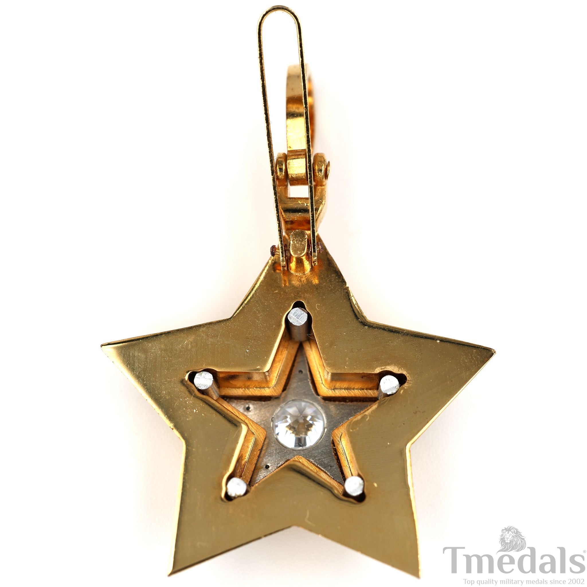 Soviet CCCP Small Marshal's Star – Gold-Plated with Cubic Zirconia detail view 2