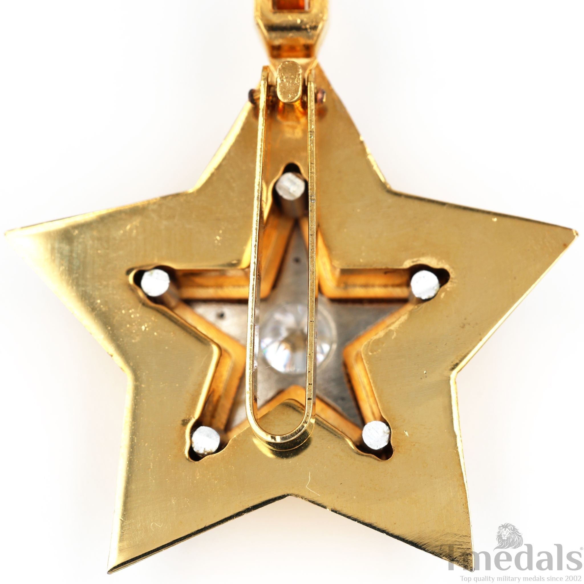 Soviet CCCP Small Marshal's Star – Gold-Plated with Cubic Zirconia detail view 9