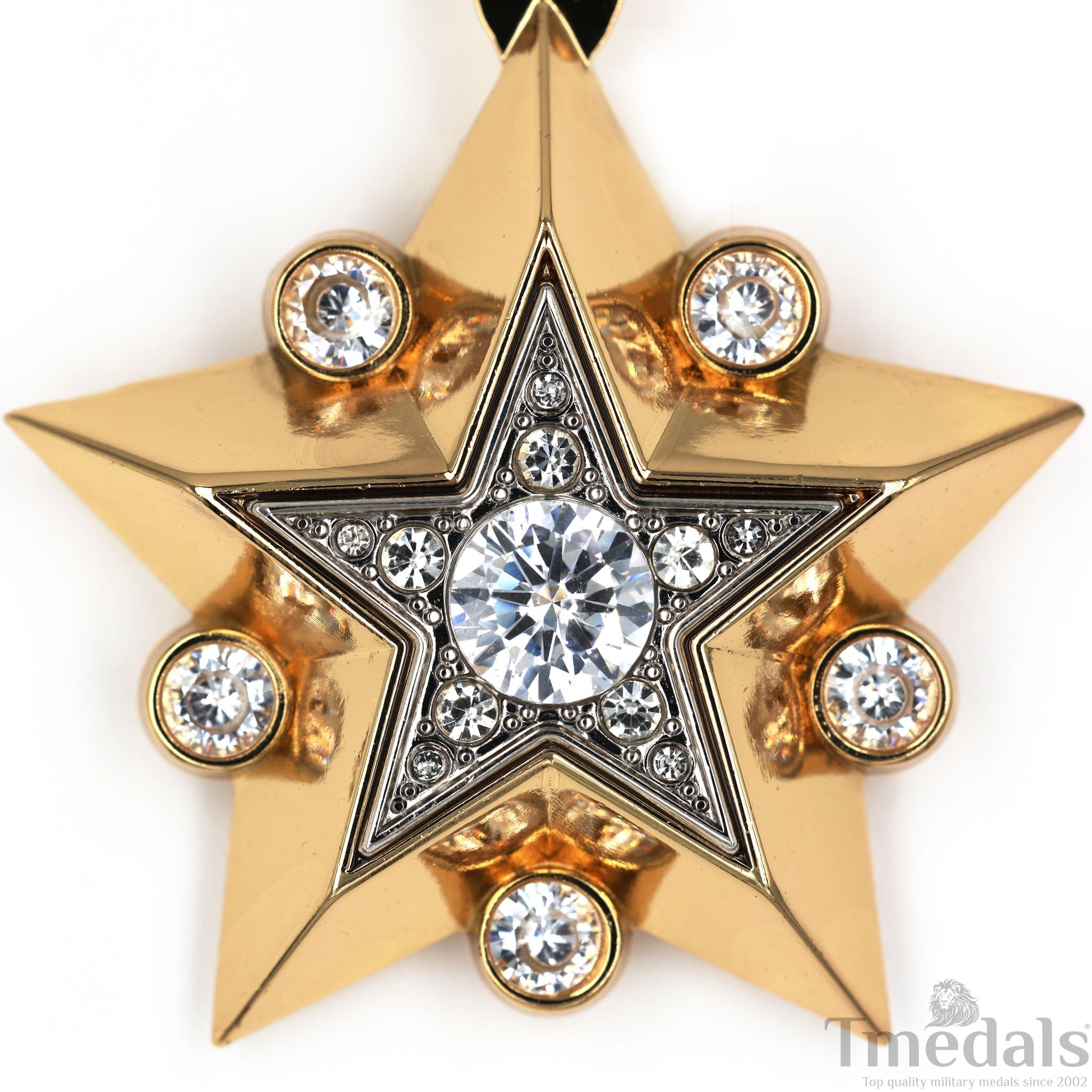 Soviet CCCP Large Marshal's Star – Gold-Plated with Cubic Zirconia detail view 3