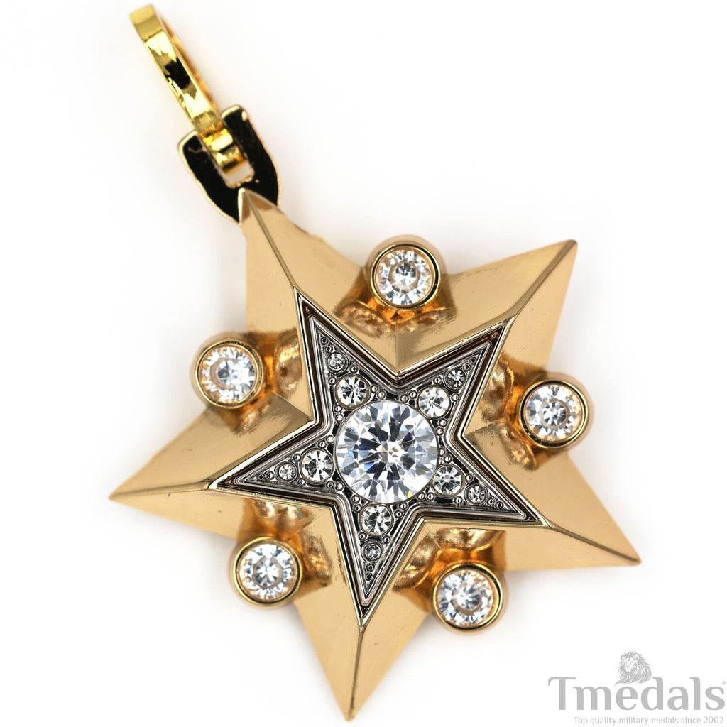 Soviet CCCP Large Marshal's Star – Gold-Plated with Cubic Zirconia detail view 4