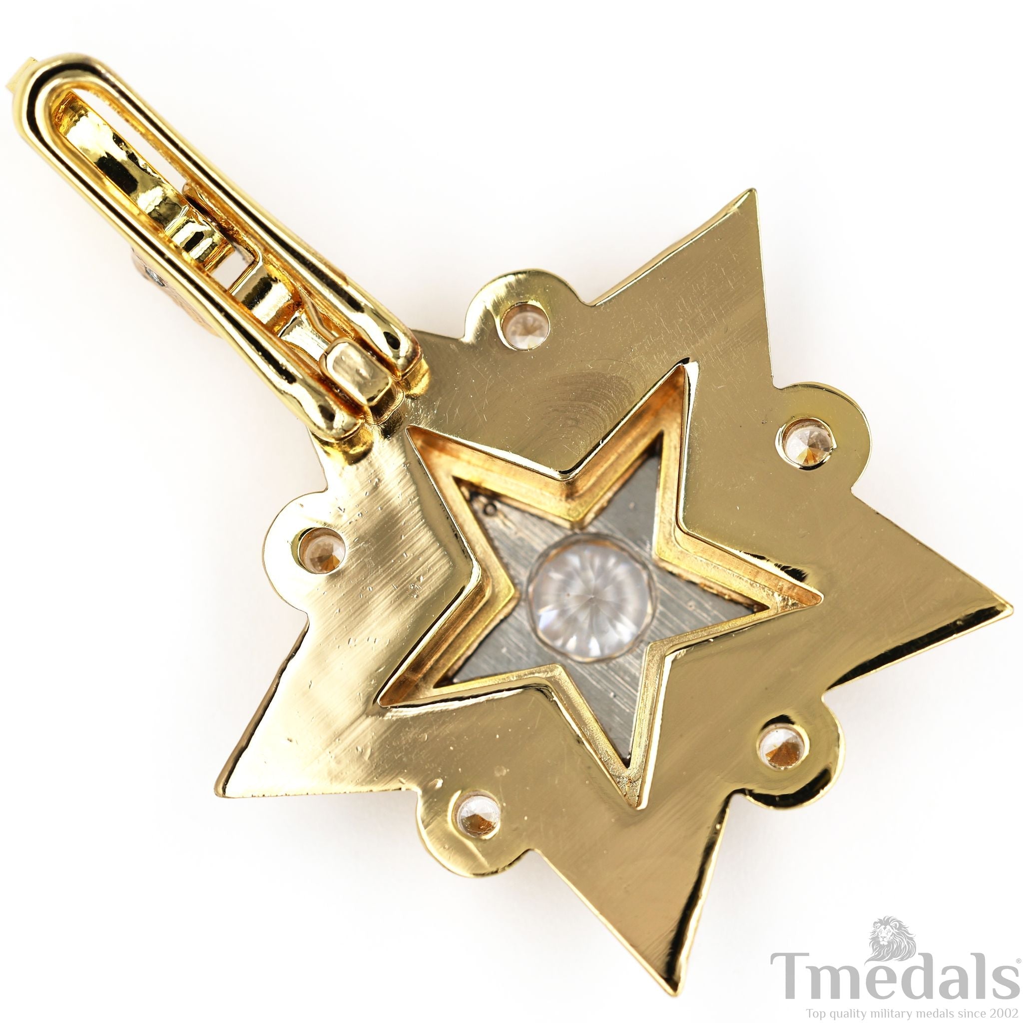 Soviet CCCP Large Marshal's Star – Gold-Plated with Cubic Zirconia detail view 5