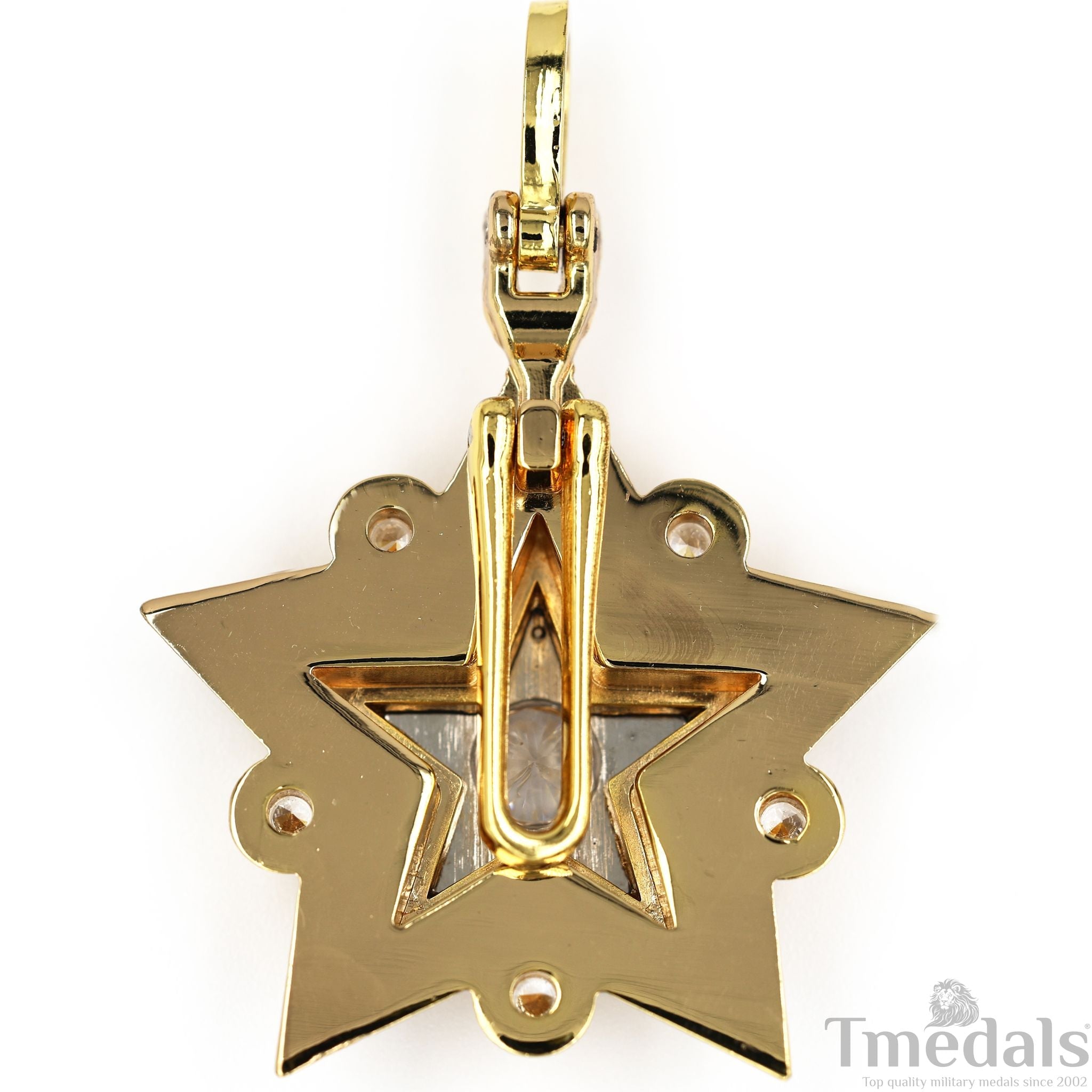 Soviet CCCP Large Marshal's Star – Gold-Plated with Cubic Zirconia detail view 2