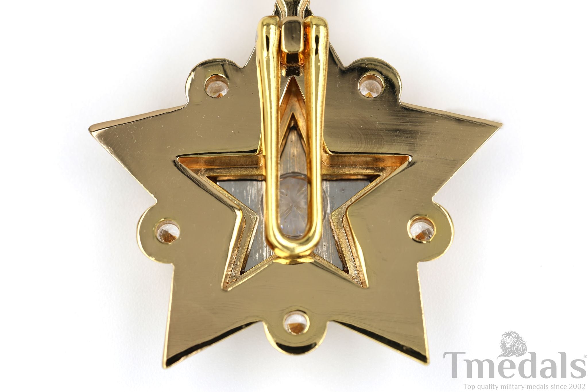 Soviet CCCP Large Marshal's Star – Gold-Plated with Cubic Zirconia detail view 11