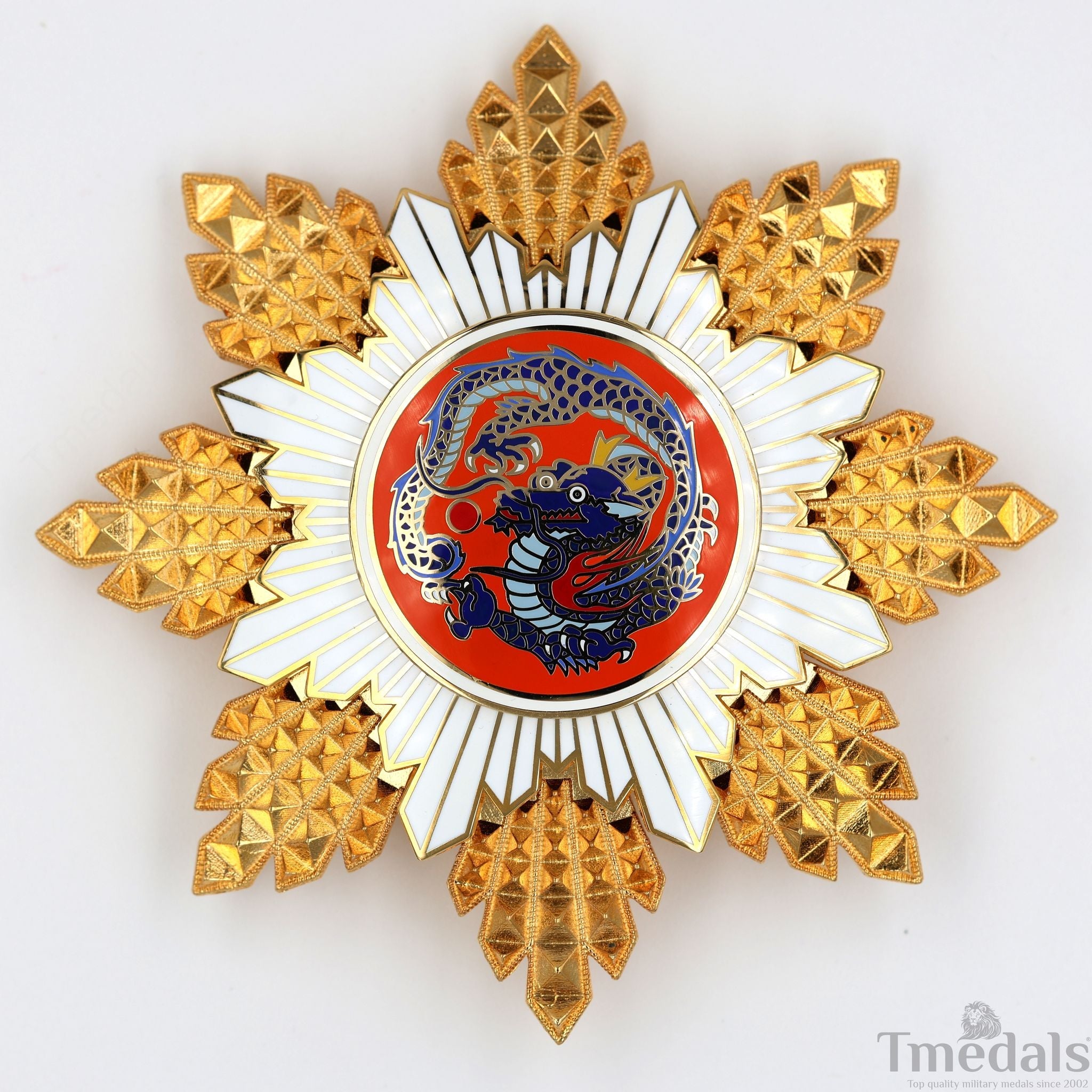 Republic of China Qing Dynasty Order of the blue dragon 青龍勛章 Brest Star detail view 13