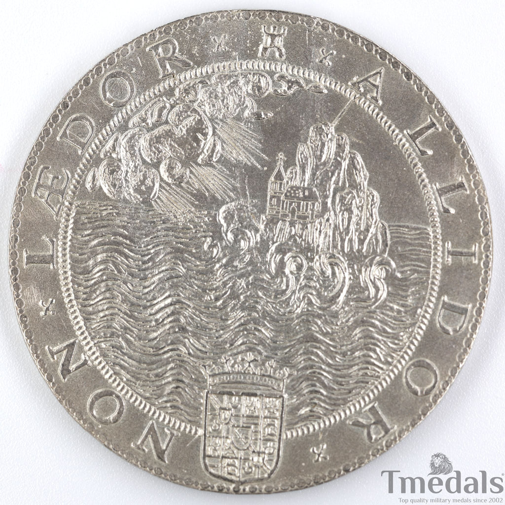 UK Elizabeth I Defeat of the Spanish Armada Medal 1588-Pure 925 Sterling Silver detail view 3