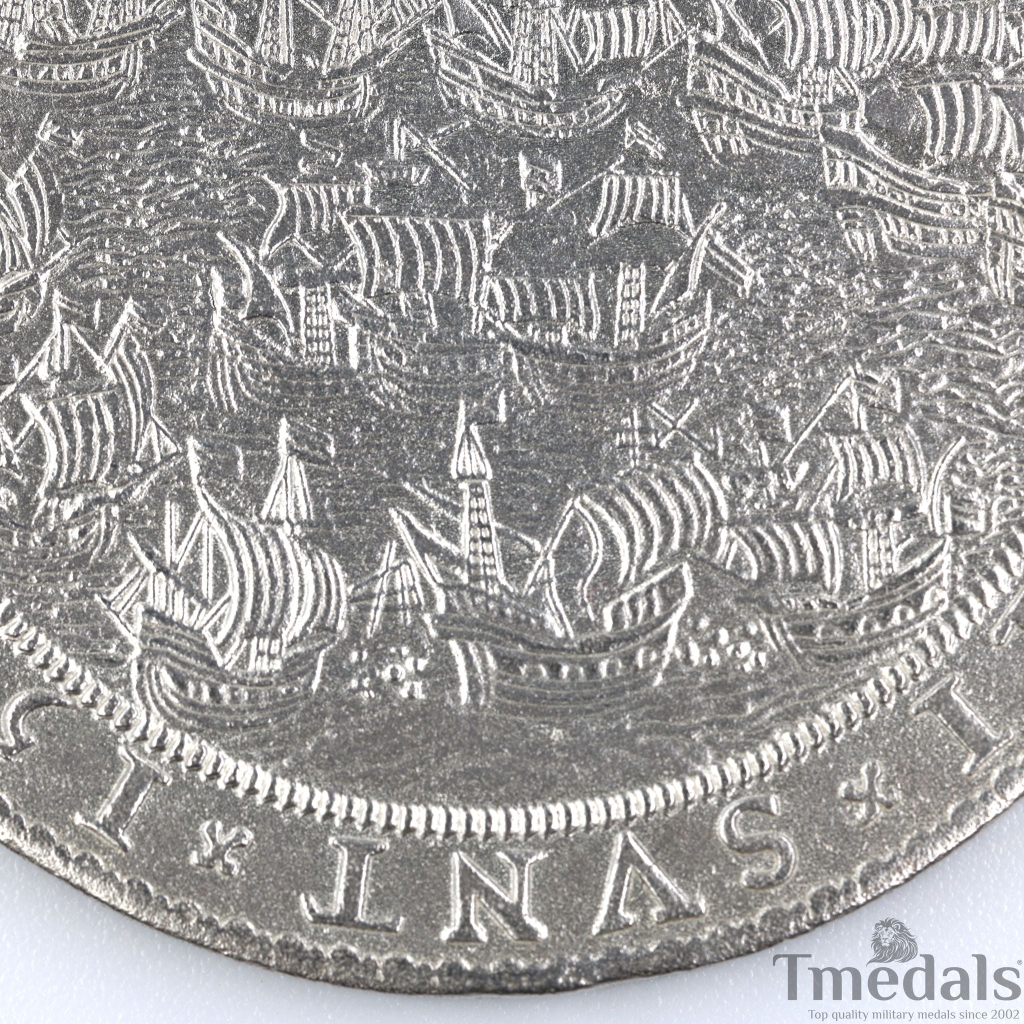 UK Elizabeth I Defeat of the Spanish Armada Medal 1588-Pure 925 Sterling Silver detail view 11