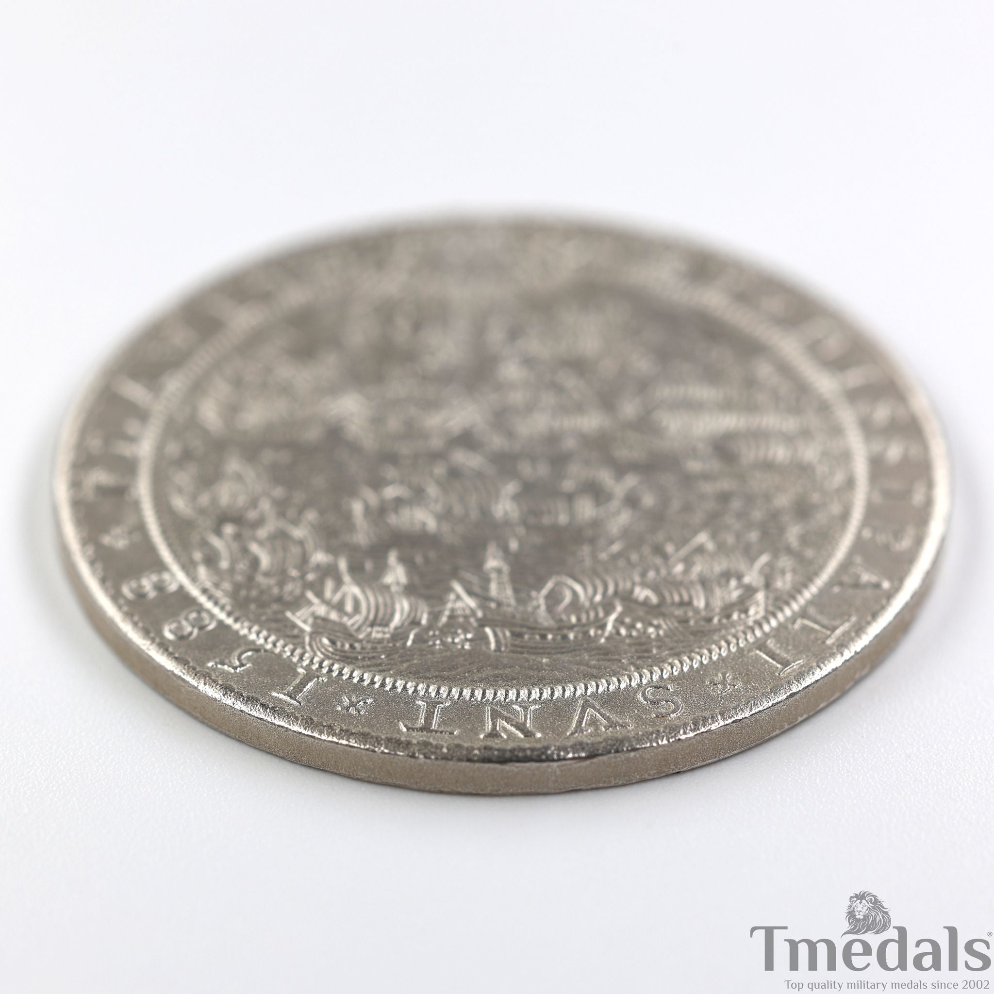 UK Elizabeth I Defeat of the Spanish Armada Medal 1588-Pure 925 Sterling Silver detail view 15
