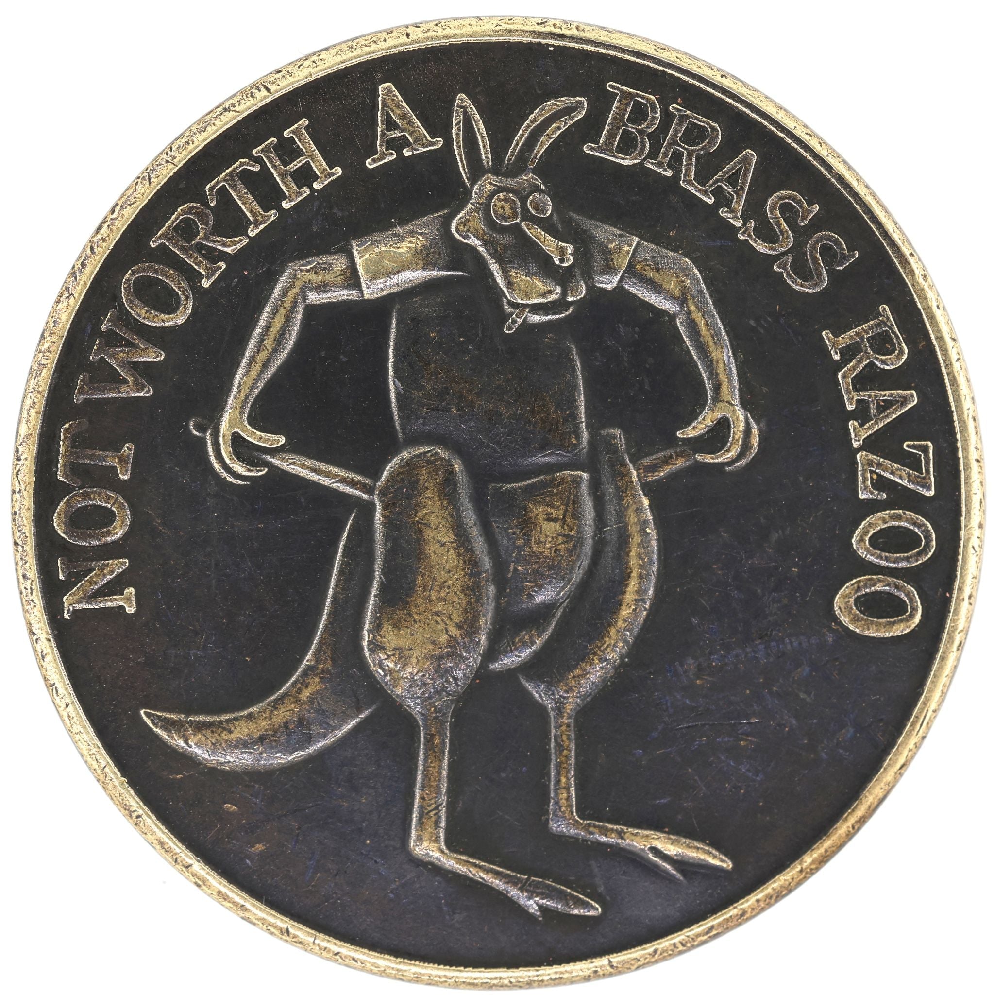 WWI Australian Brass Razoo Medal Not Worth a Brass Razoo Exonumia Token reproduction
