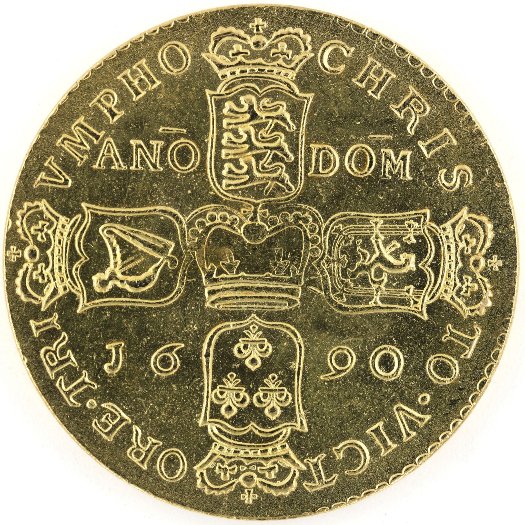 1689 James II Gun Money Brass Medal – Irish Jacobite Historical Token detail view 2