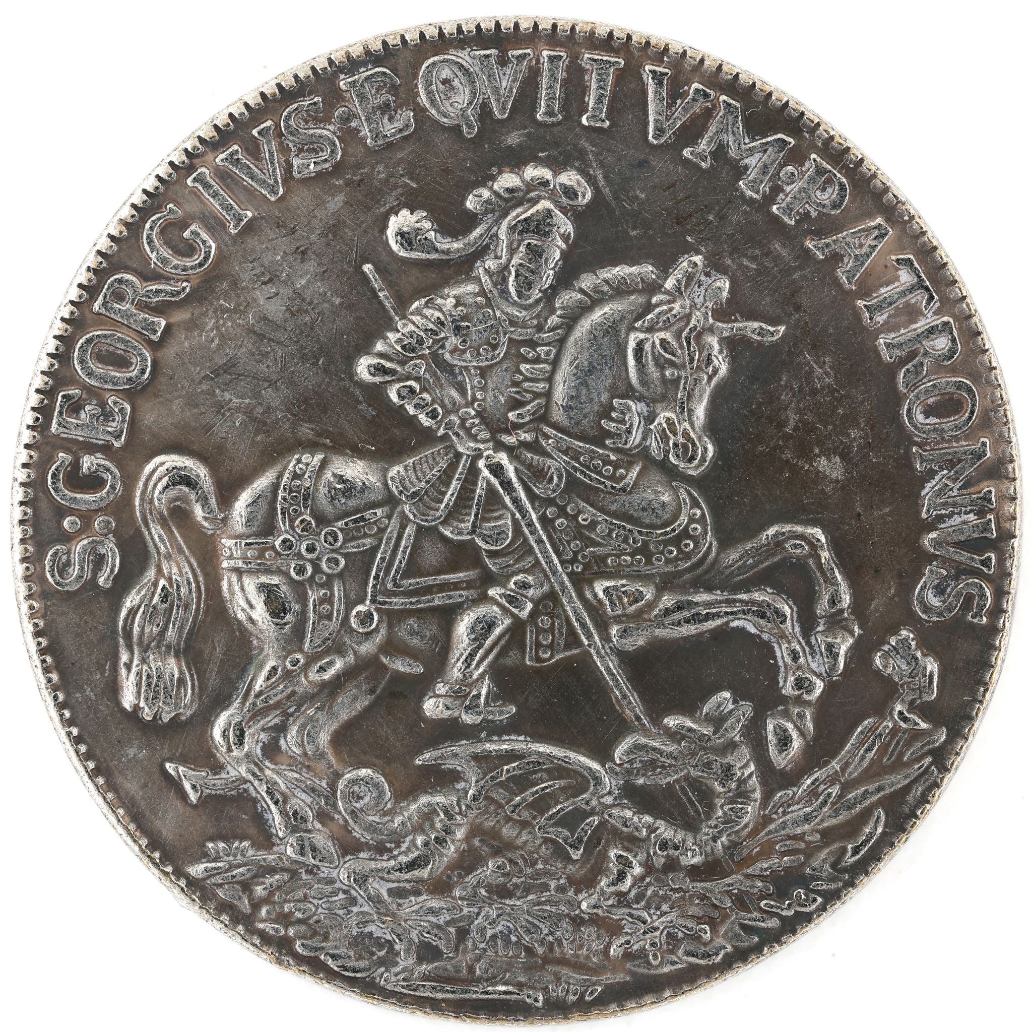 St George & Christ in Storm Religious Medal – Faith Protection Amulet reproduction