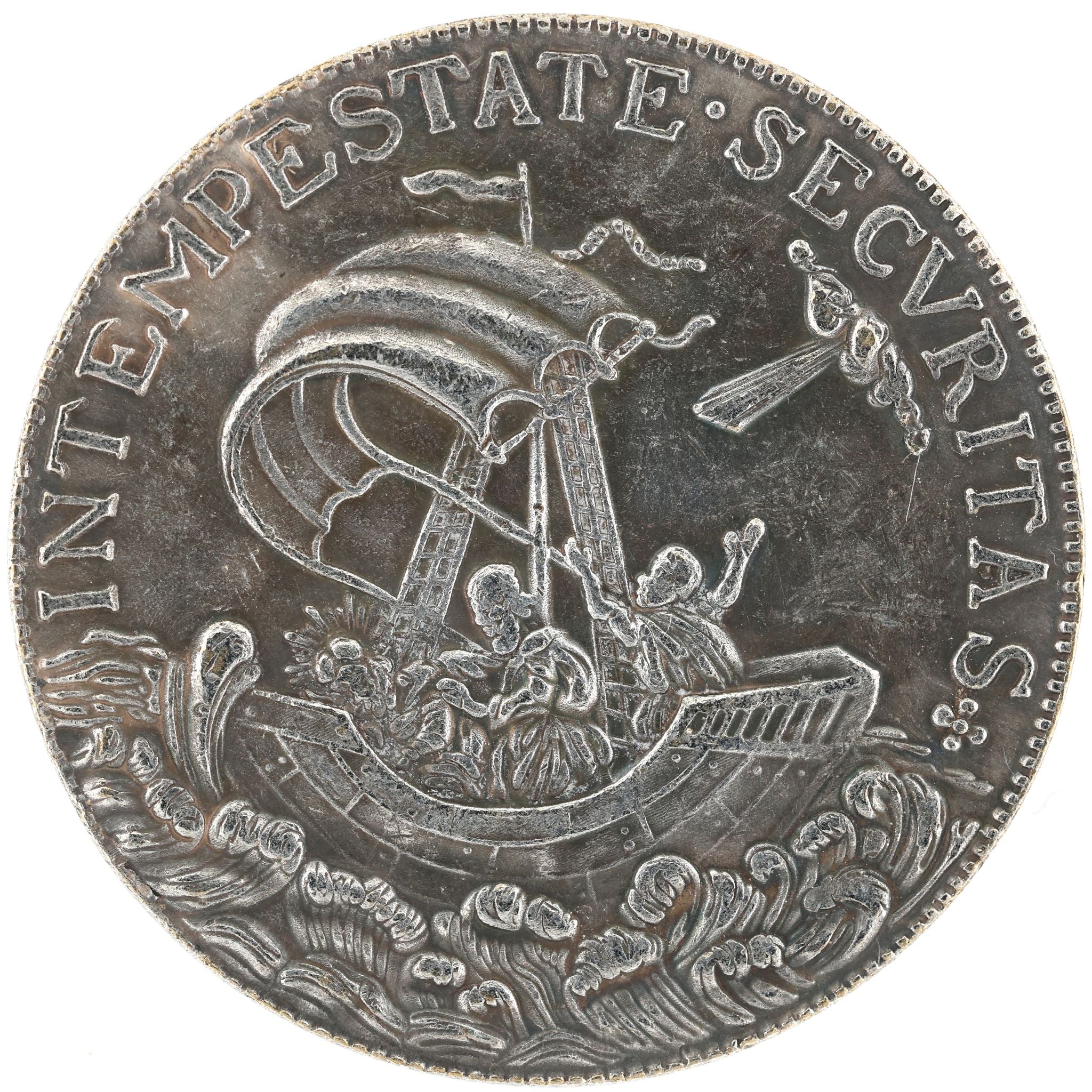 St George & Christ in Storm Religious Medal – Faith Protection Amulet detail view 2
