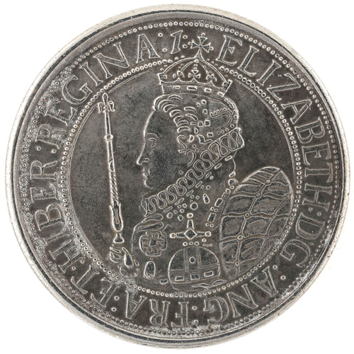 1601 Queen Elizabeth I Sixpence Medal Tudor England Brass Silver Plated replica