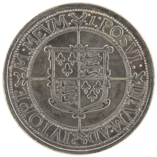 1601 Queen Elizabeth I Sixpence Medal Tudor England Brass Silver Plated detail view 2