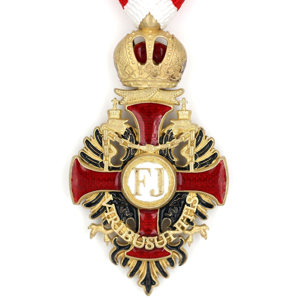 Austrian Franz Joseph Order Cross Medal – Brass with Ribbon detail view 3