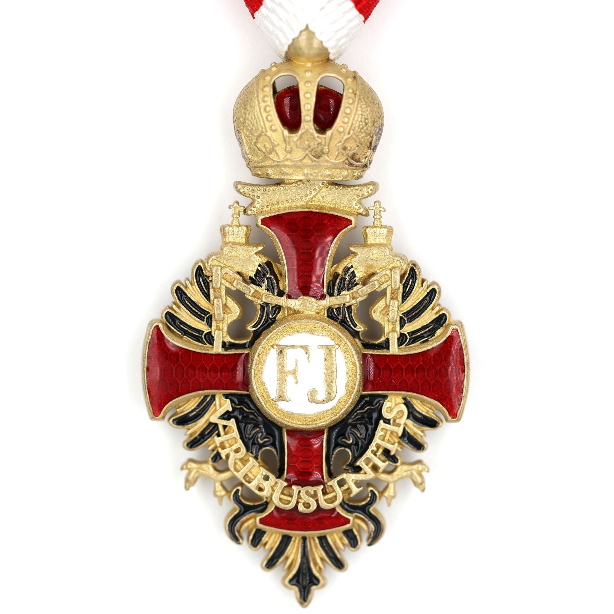 Austrian Franz Joseph Order Cross Medal – Brass with Ribbon detail view 3