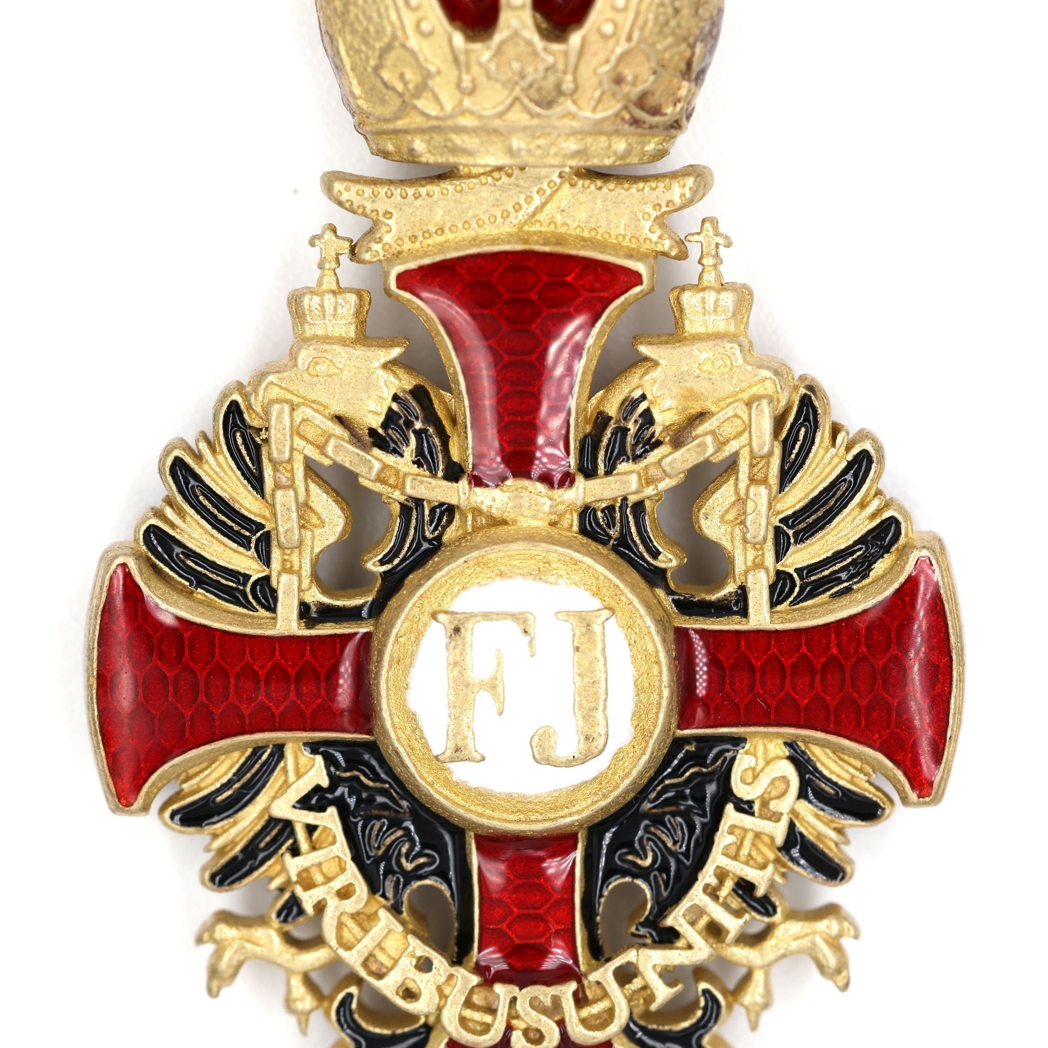 Austrian Franz Joseph Order Cross Medal – Brass with Ribbon detail view 8