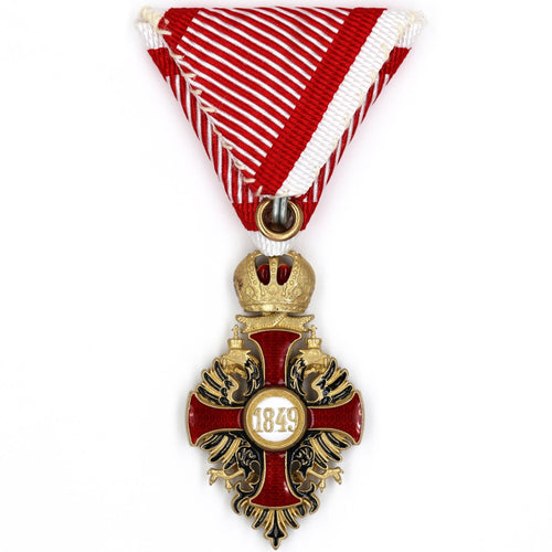 Austrian Franz Joseph Order Cross Medal – Brass with Ribbon detail view 2