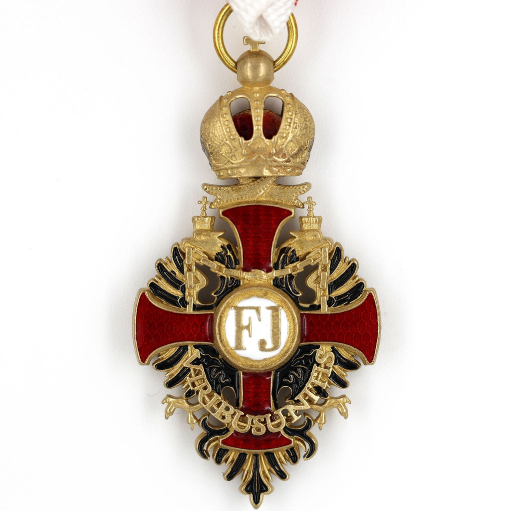 Austrian Franz Joseph Order Cross with Swords Medal – Brass detail view 3
