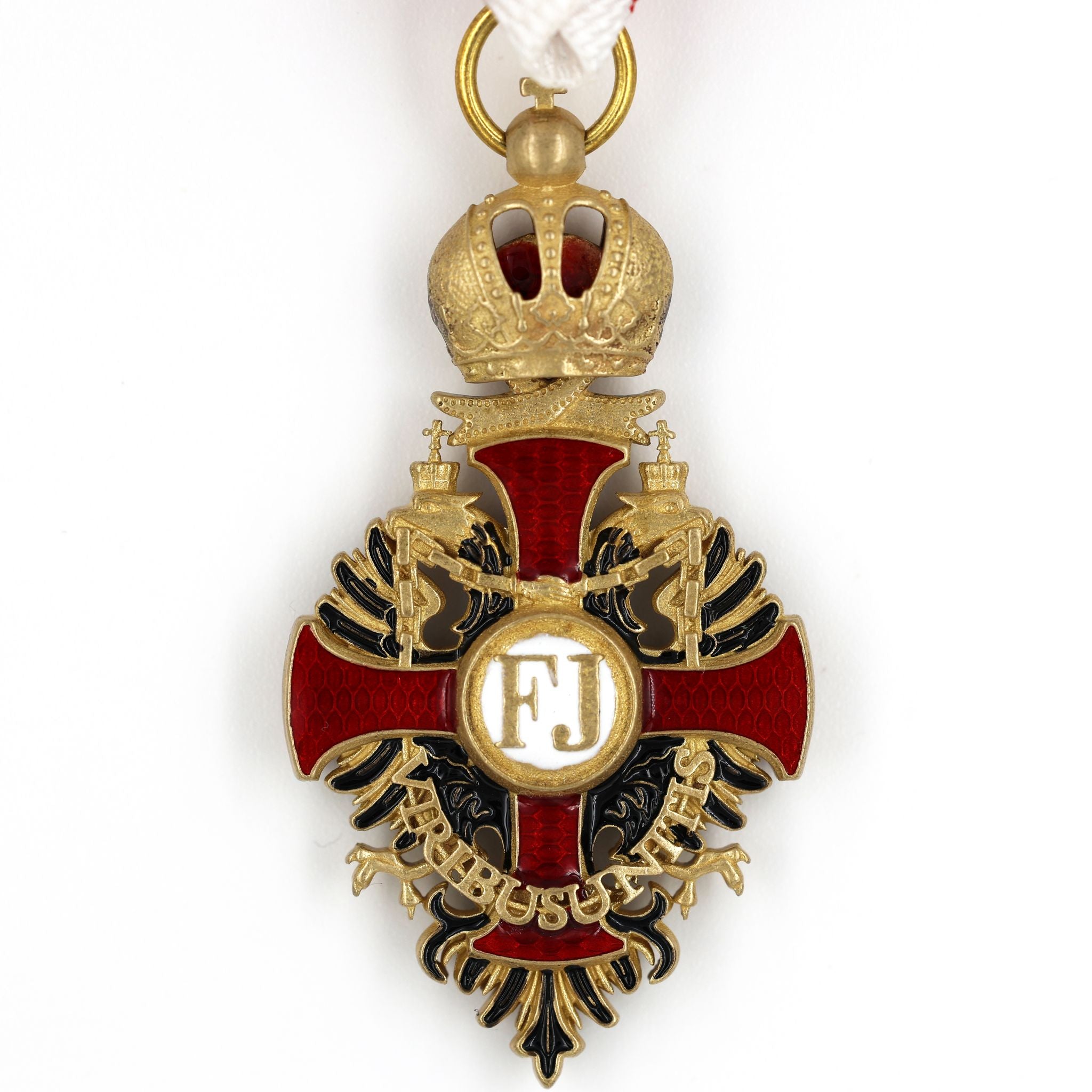 Austrian Franz Joseph Order Cross with Swords Medal – Brass detail view 3