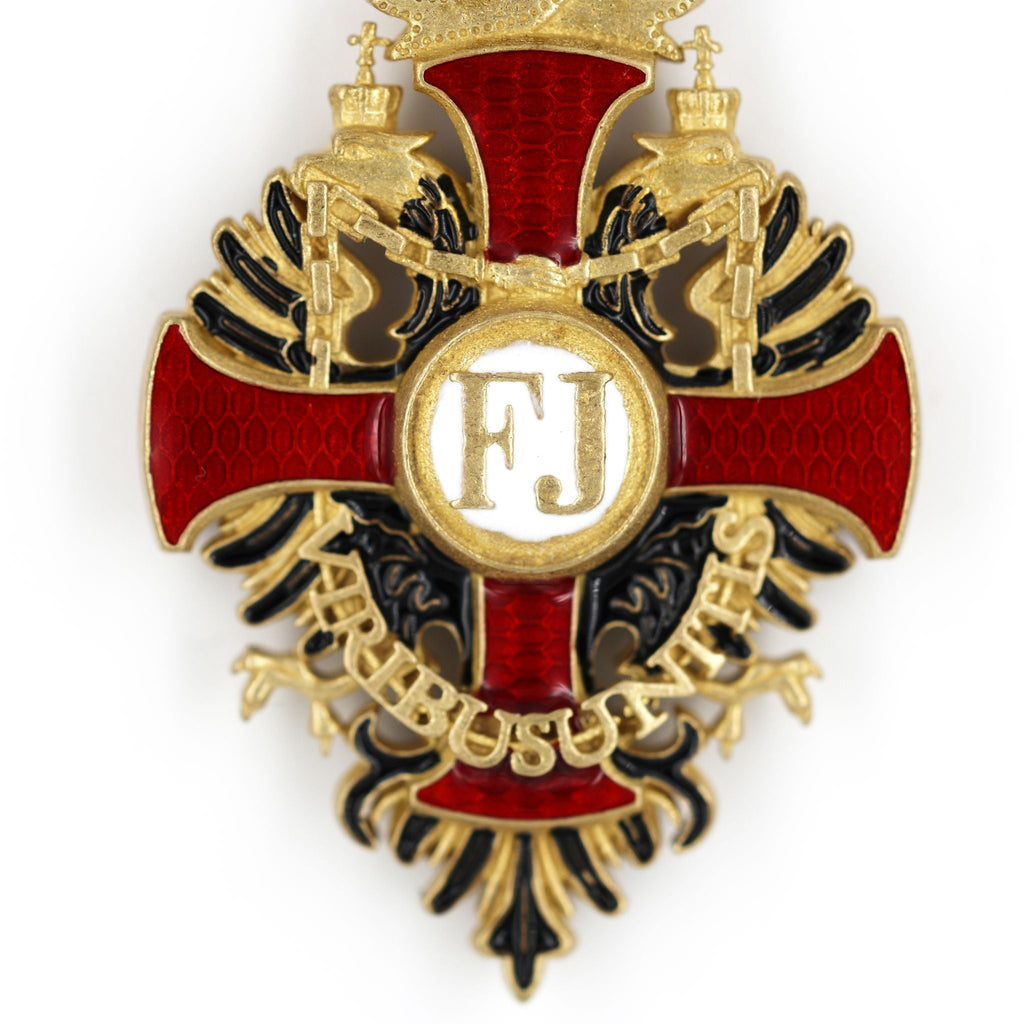 Austrian Franz Joseph Order Cross with Swords Medal – Brass detail view 6