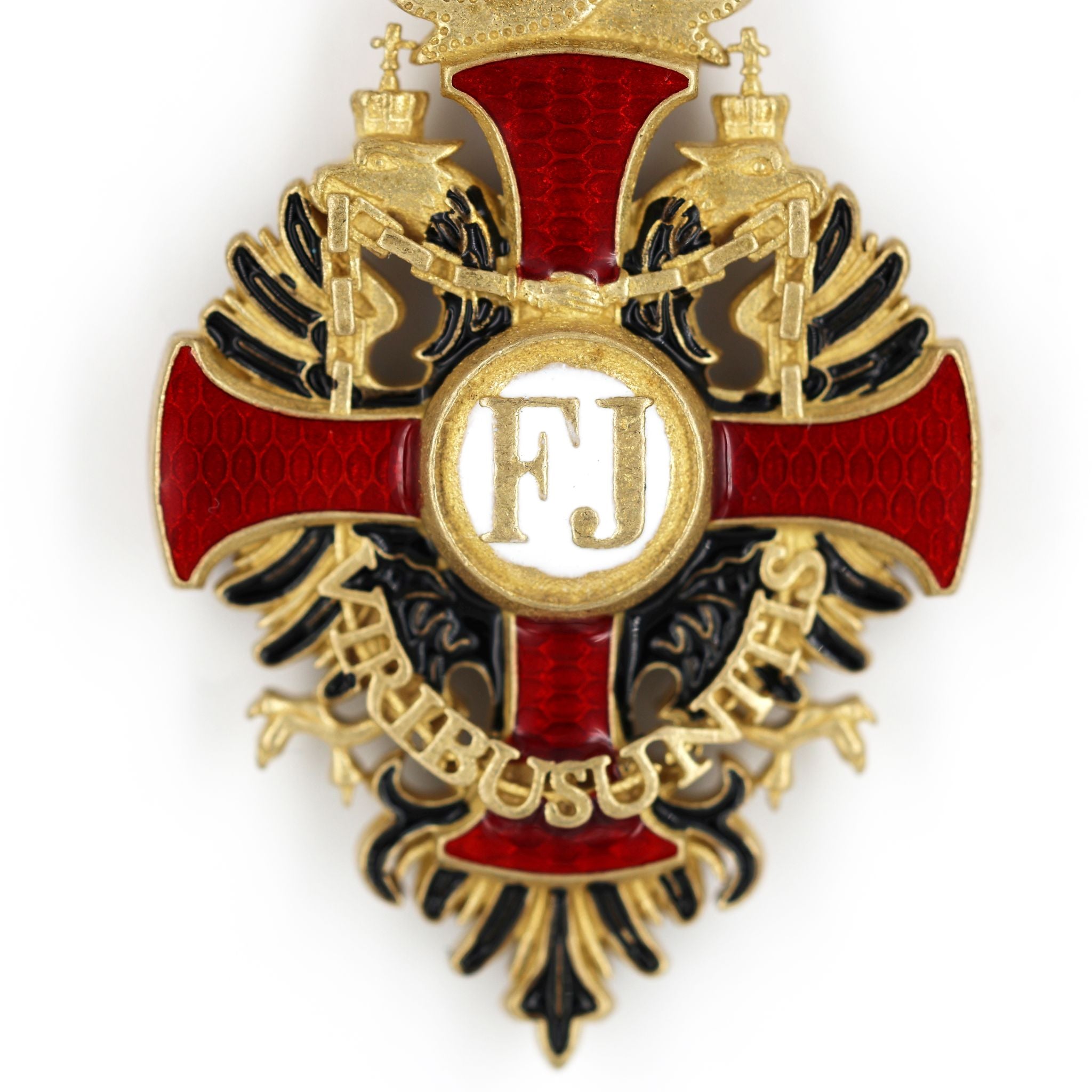 Austrian Franz Joseph Order Cross with Swords Medal – Brass detail view 6