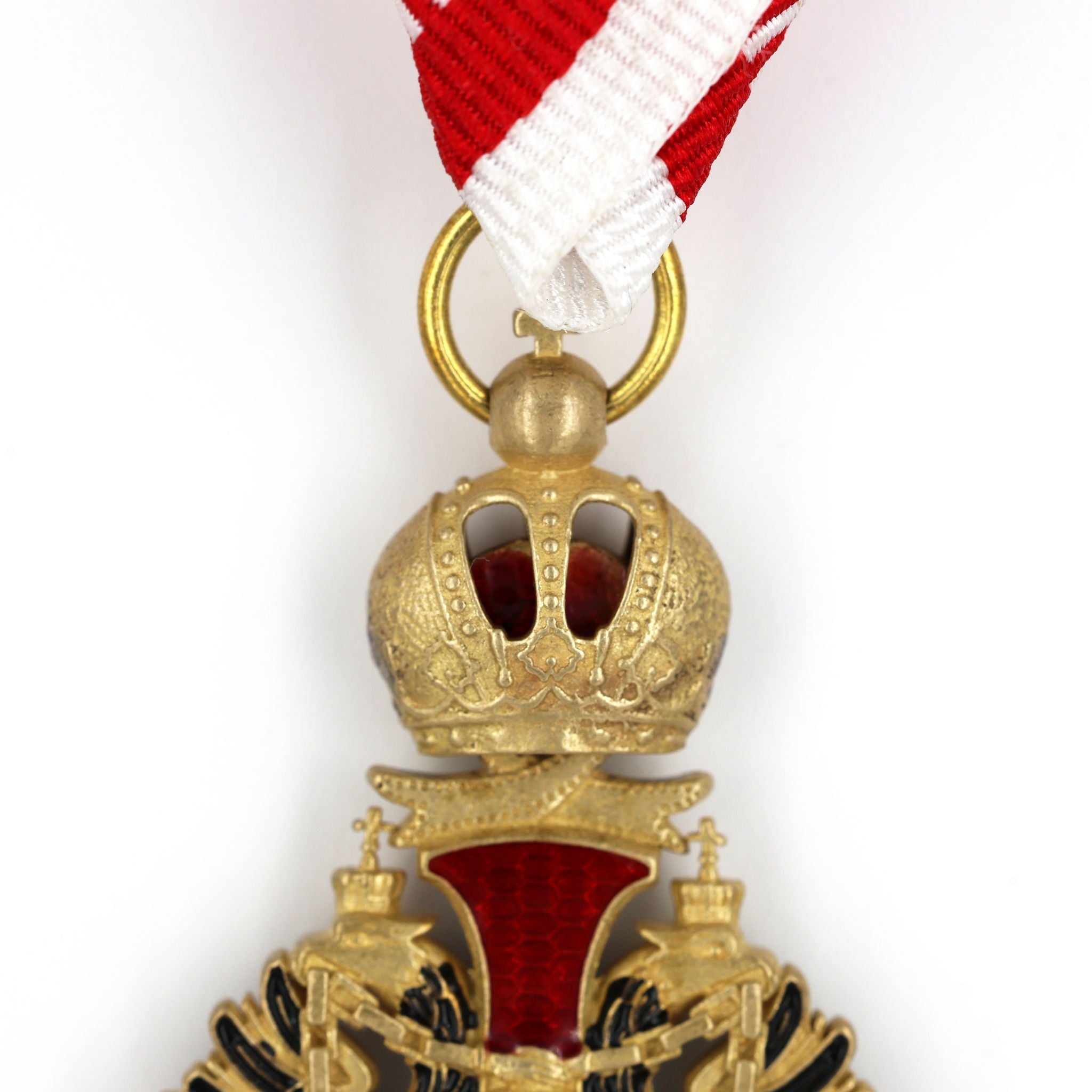 Austrian Franz Joseph Order Cross with Swords Medal – Brass detail view 7