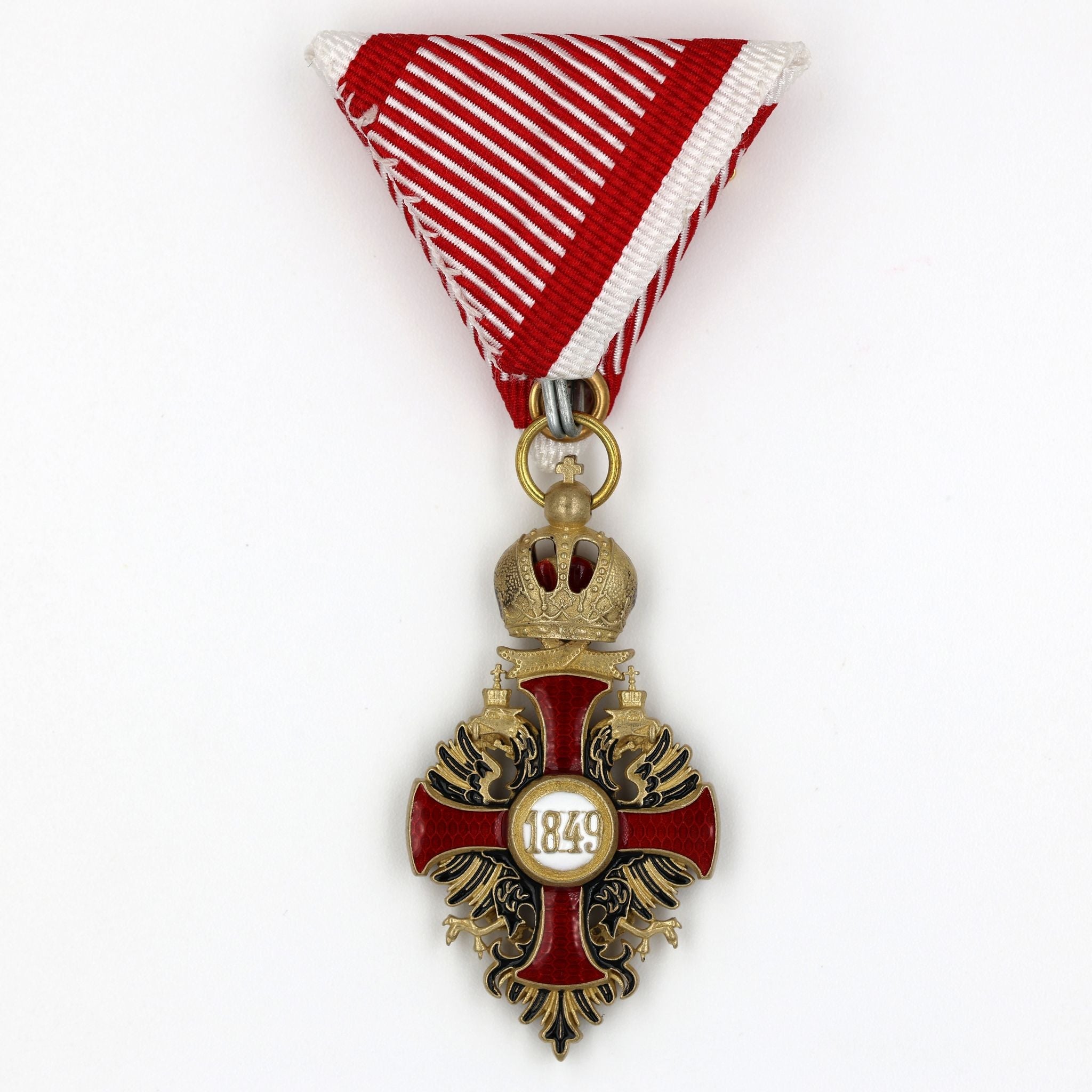 Austrian Franz Joseph Order Cross with Swords Medal – Brass detail view 2