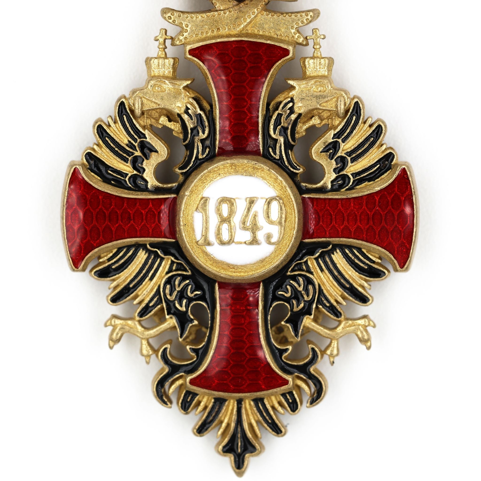 Austrian Franz Joseph Order Cross with Swords Medal – Brass detail view 11