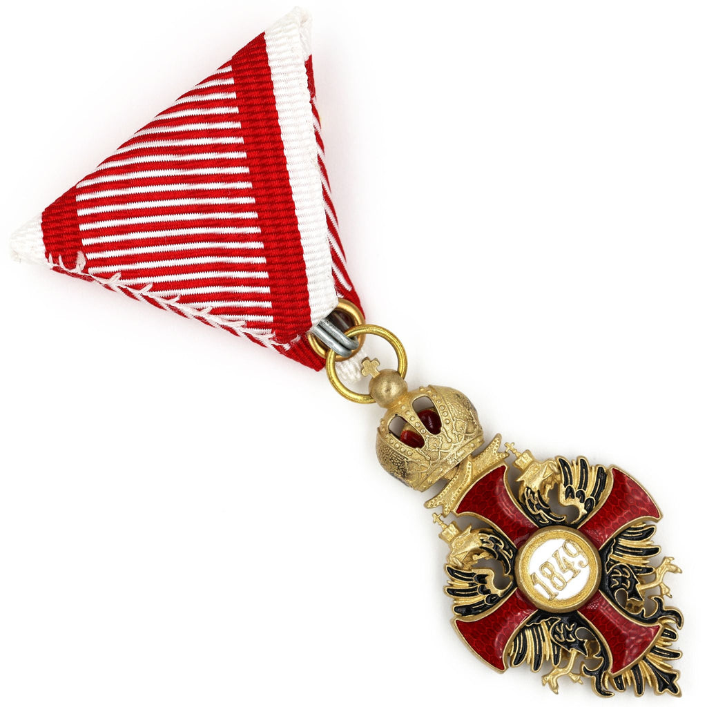 Austrian Franz Joseph Order Cross with Swords Medal – Brass detail view 13