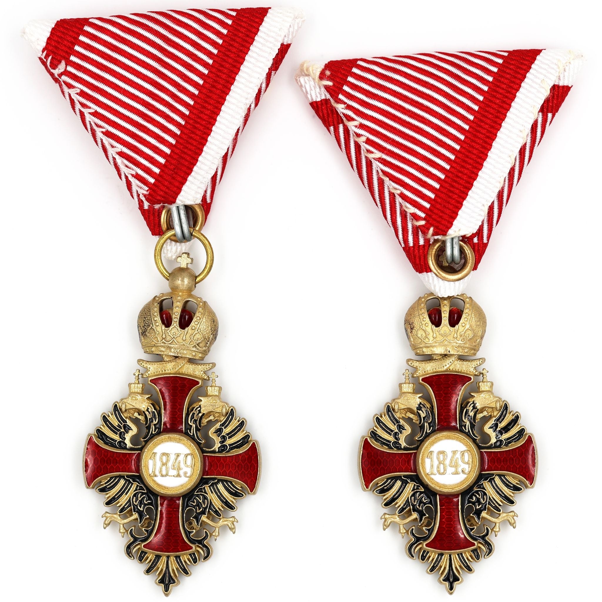 Austrian Franz Joseph Order Cross with Swords Medal – Brass replica