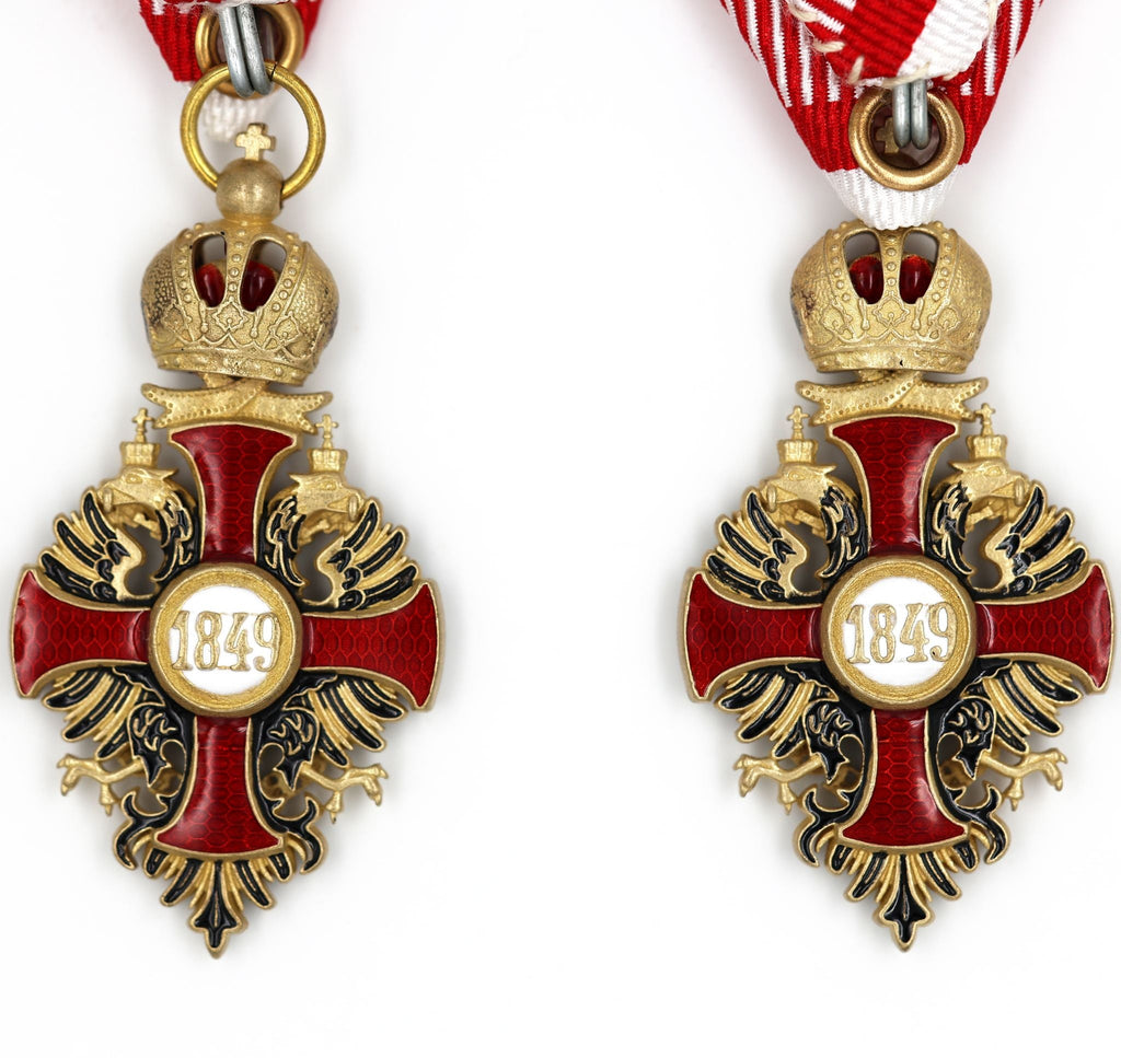 Austrian Franz Joseph Order Cross with Swords Medal – Brass detail view 2