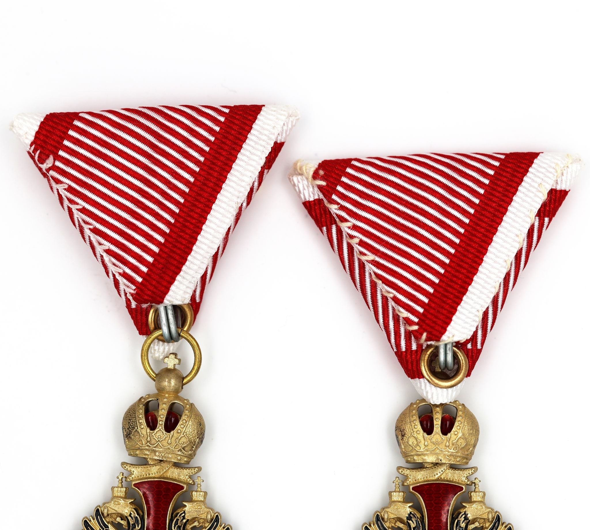 Austrian Franz Joseph Order Cross with Swords Medal – Brass detail view 3