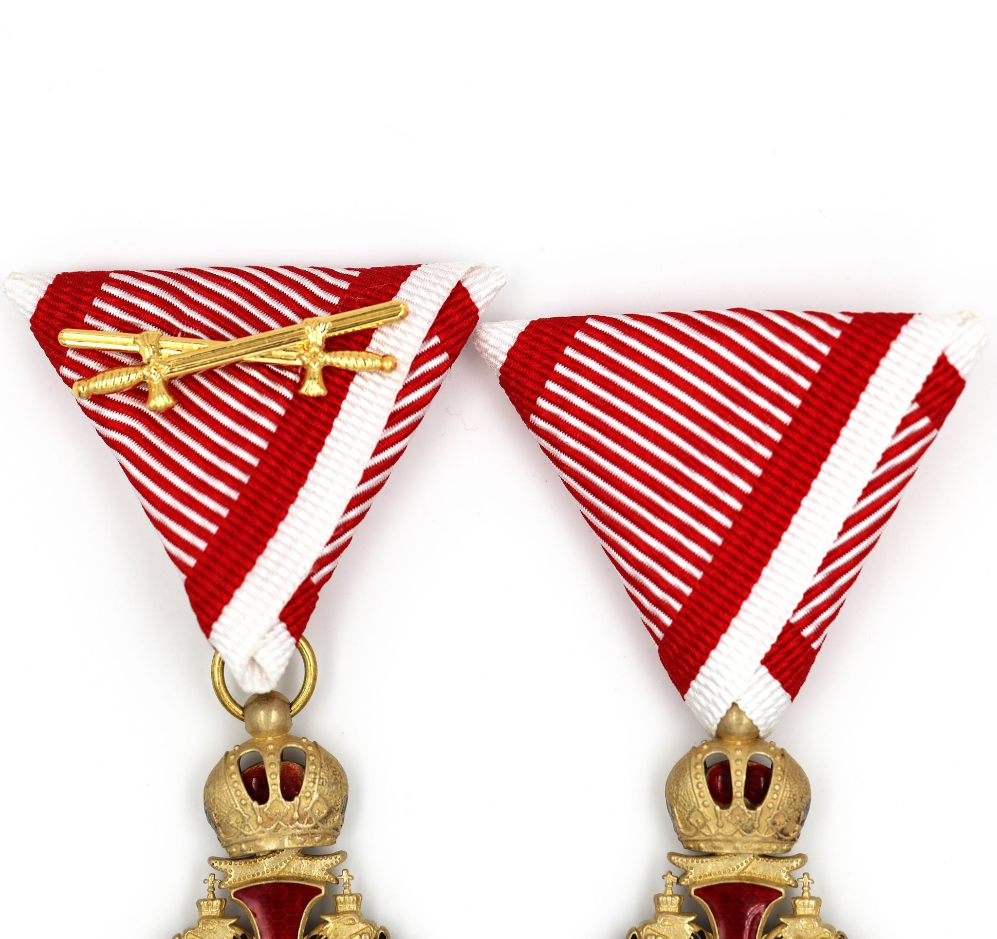 Austrian Franz Joseph Order Cross with Swords Medal – Brass detail view 6