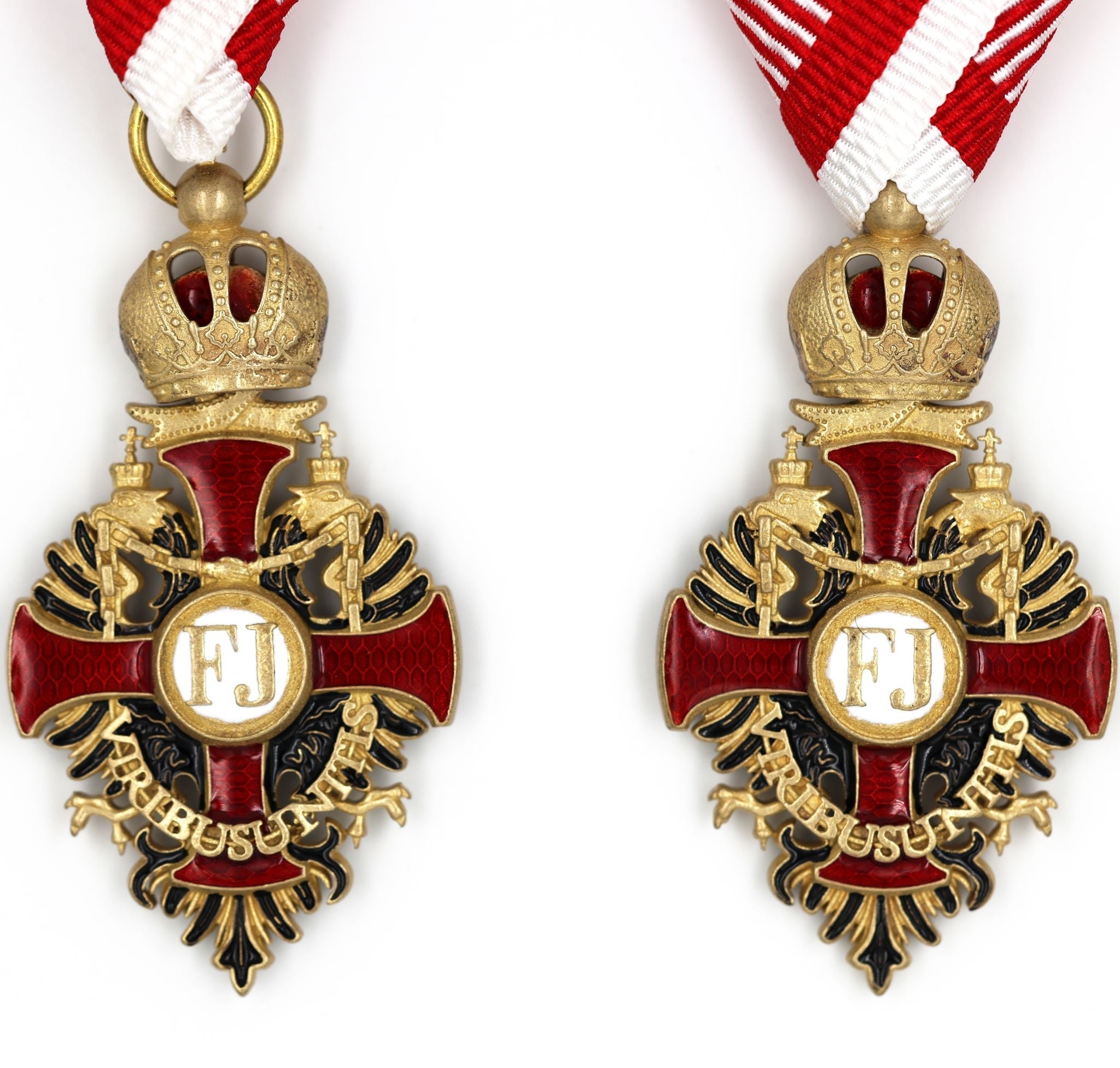 Austrian Franz Joseph Order Cross with Swords Medal – Brass detail view 8