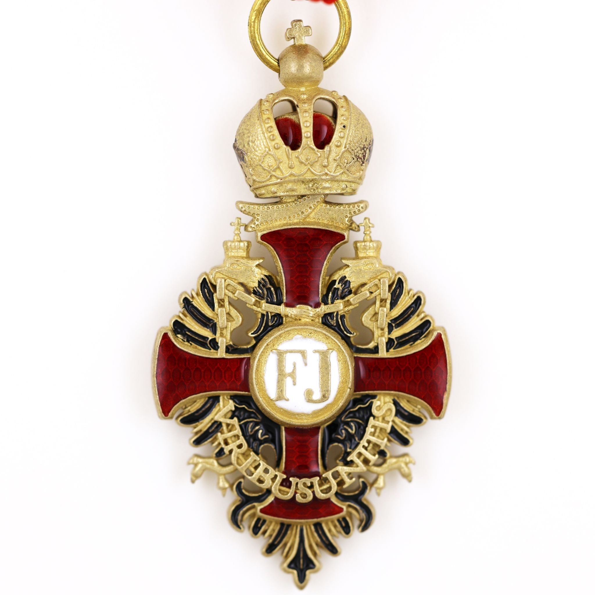 Austrian Franz Joseph Order Cross Medal – Brass with Ribbon detail view 3
